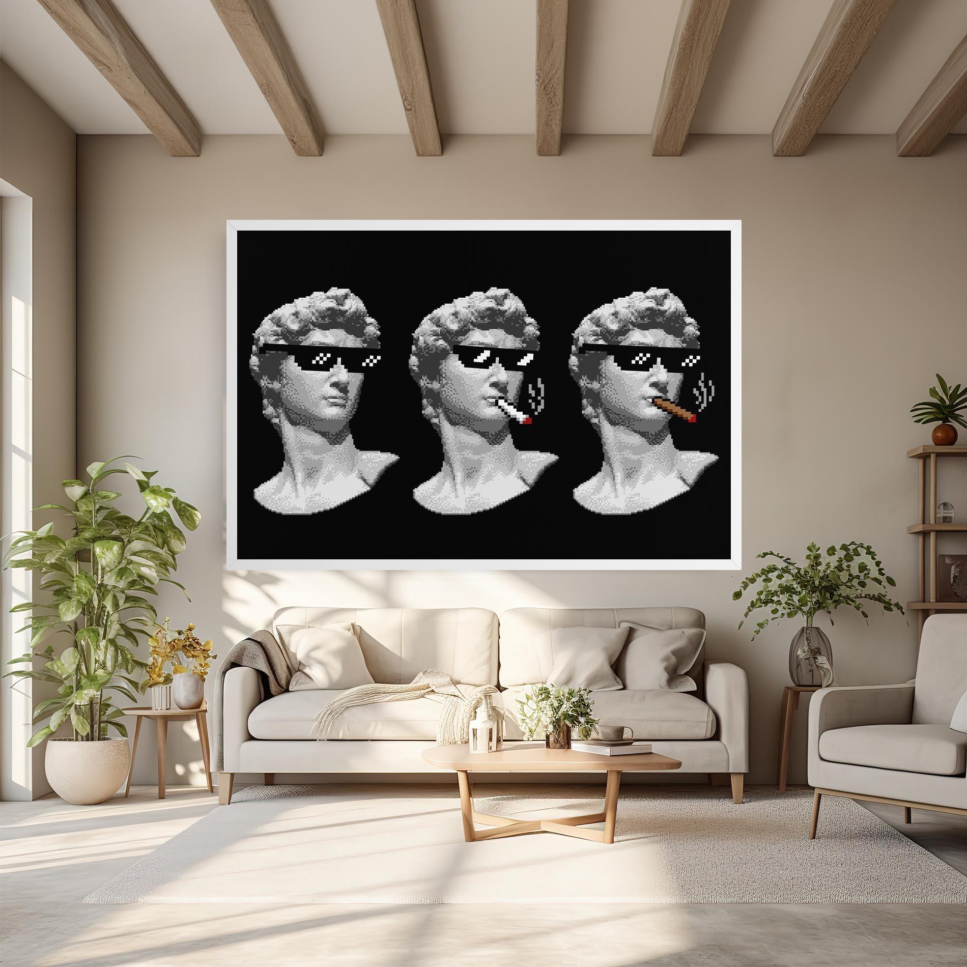 Vászonkép Statue Smoking mockup 6