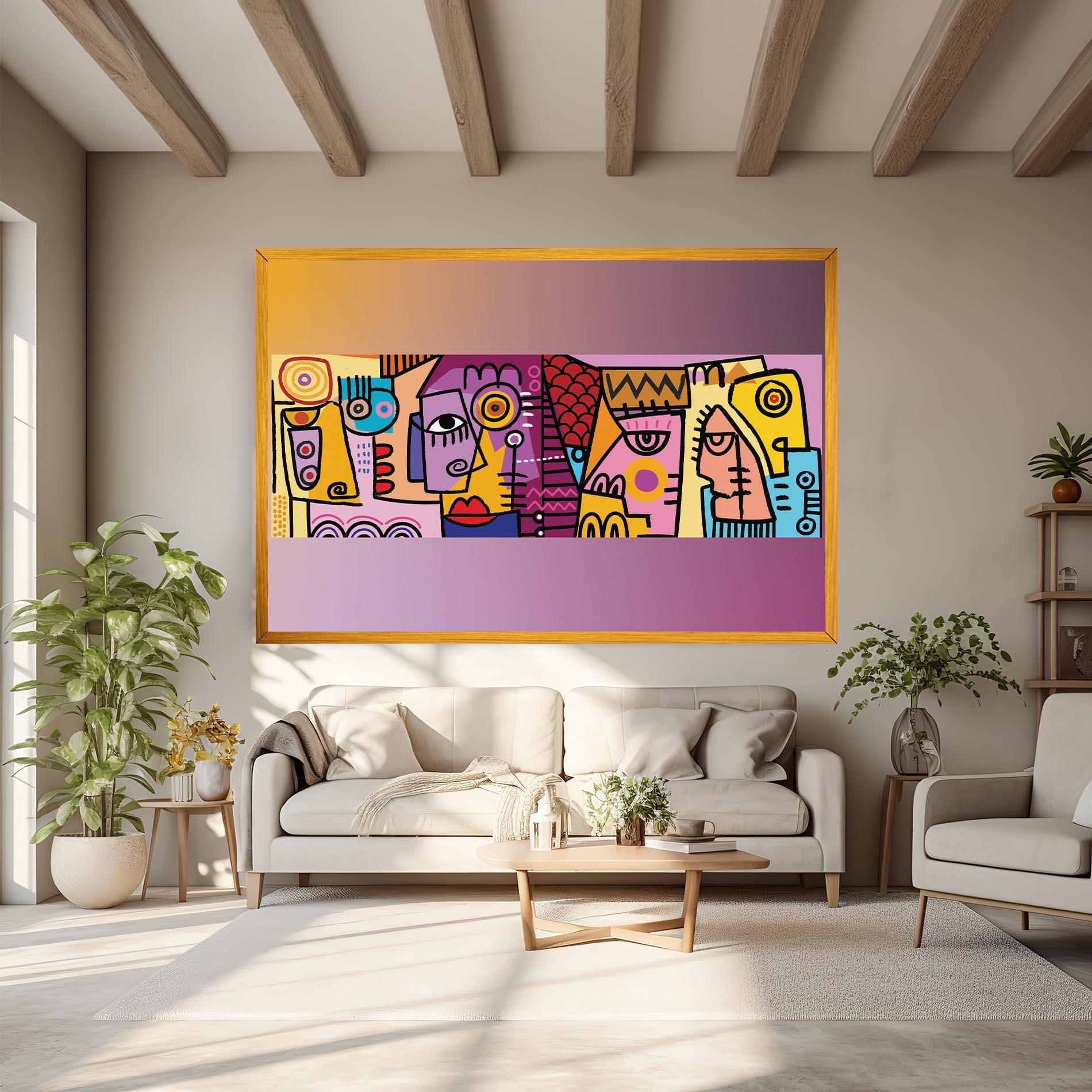 Vászonkép Face Group Purple mockup 6