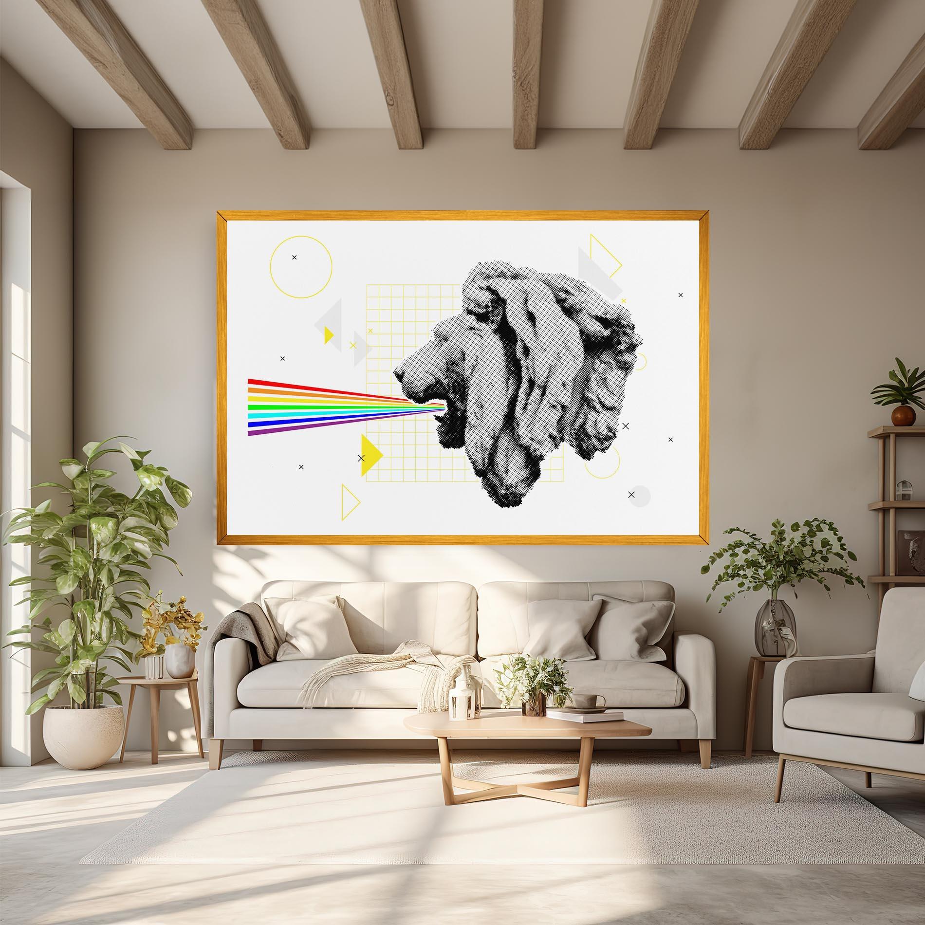 Vászonkép Lion Collage mockup 6