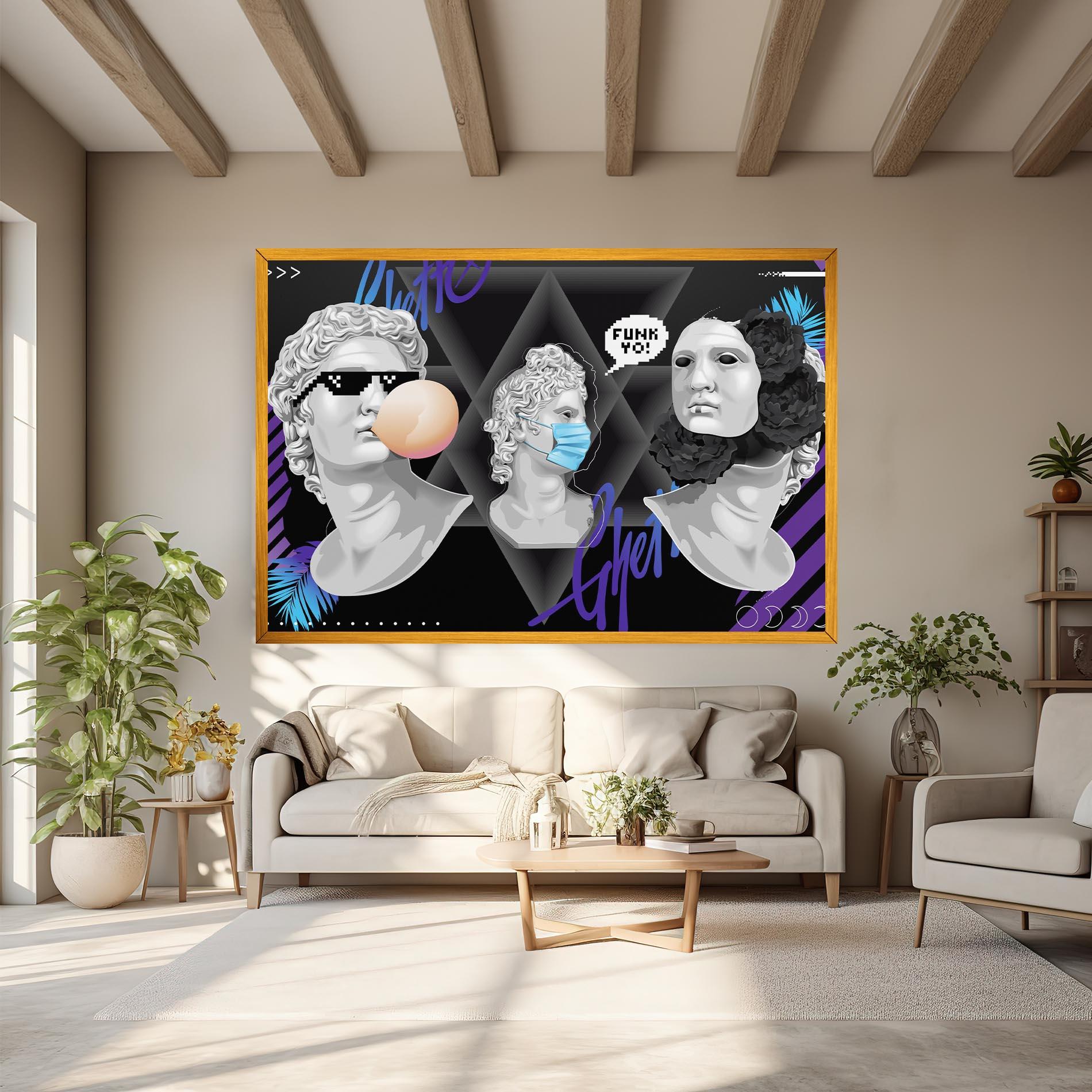 Vászonkép Statue Mask mockup 6