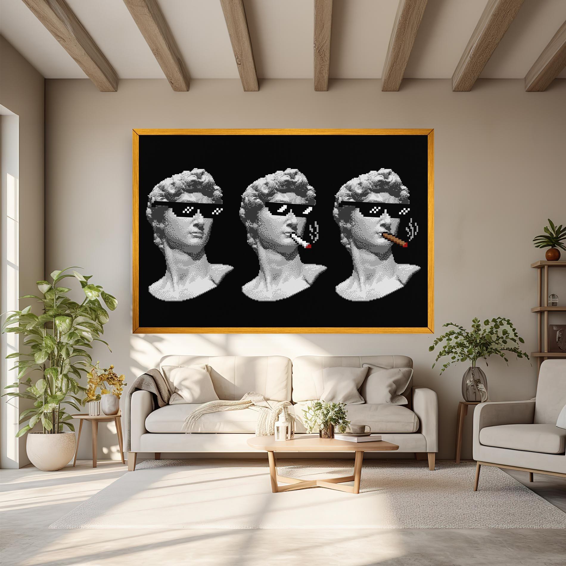 Vászonkép Statue Smoking mockup 6