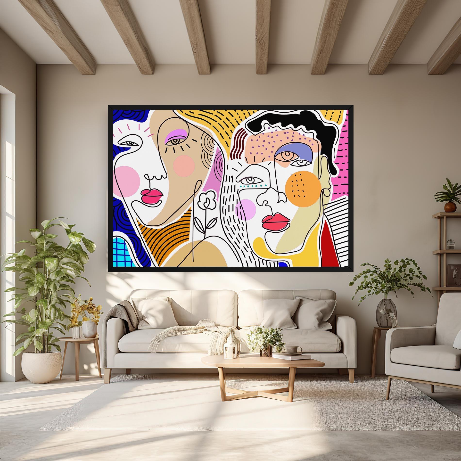 Vászonkép Abstract Eye Face mockup 6