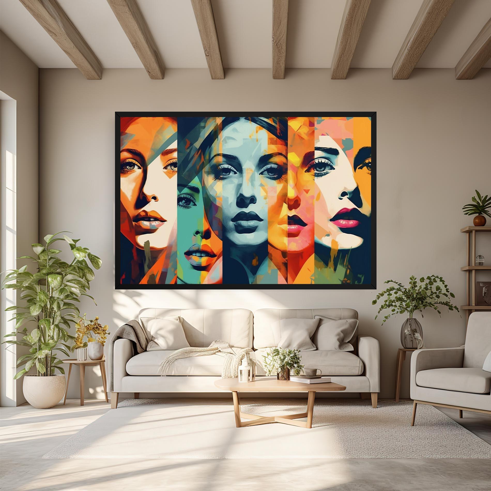 Vászonkép Abstract Face Collage mockup 6