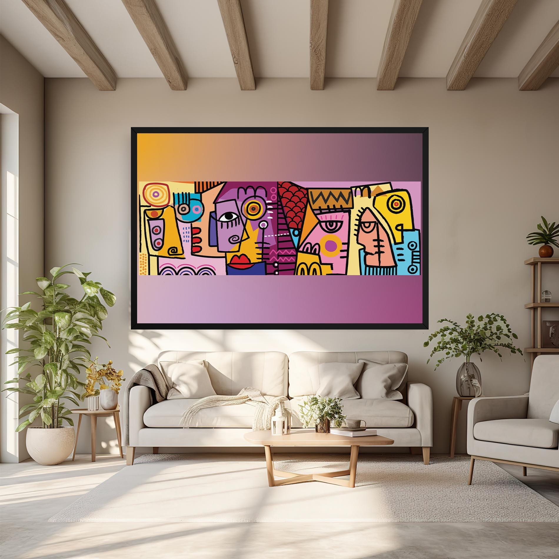 Vászonkép Face Group Purple mockup 6