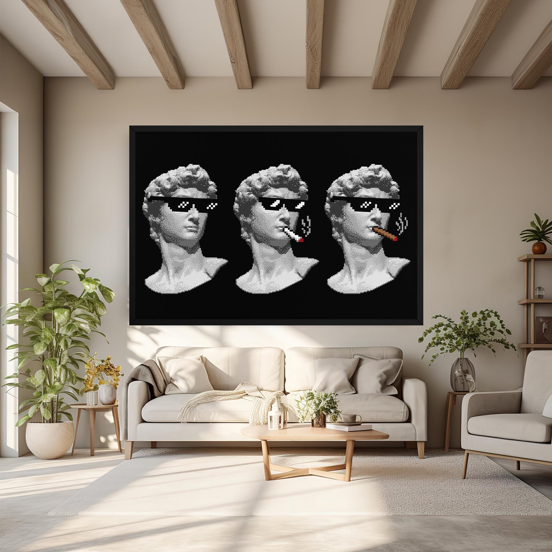 Vászonkép Statue Smoking mockup 6