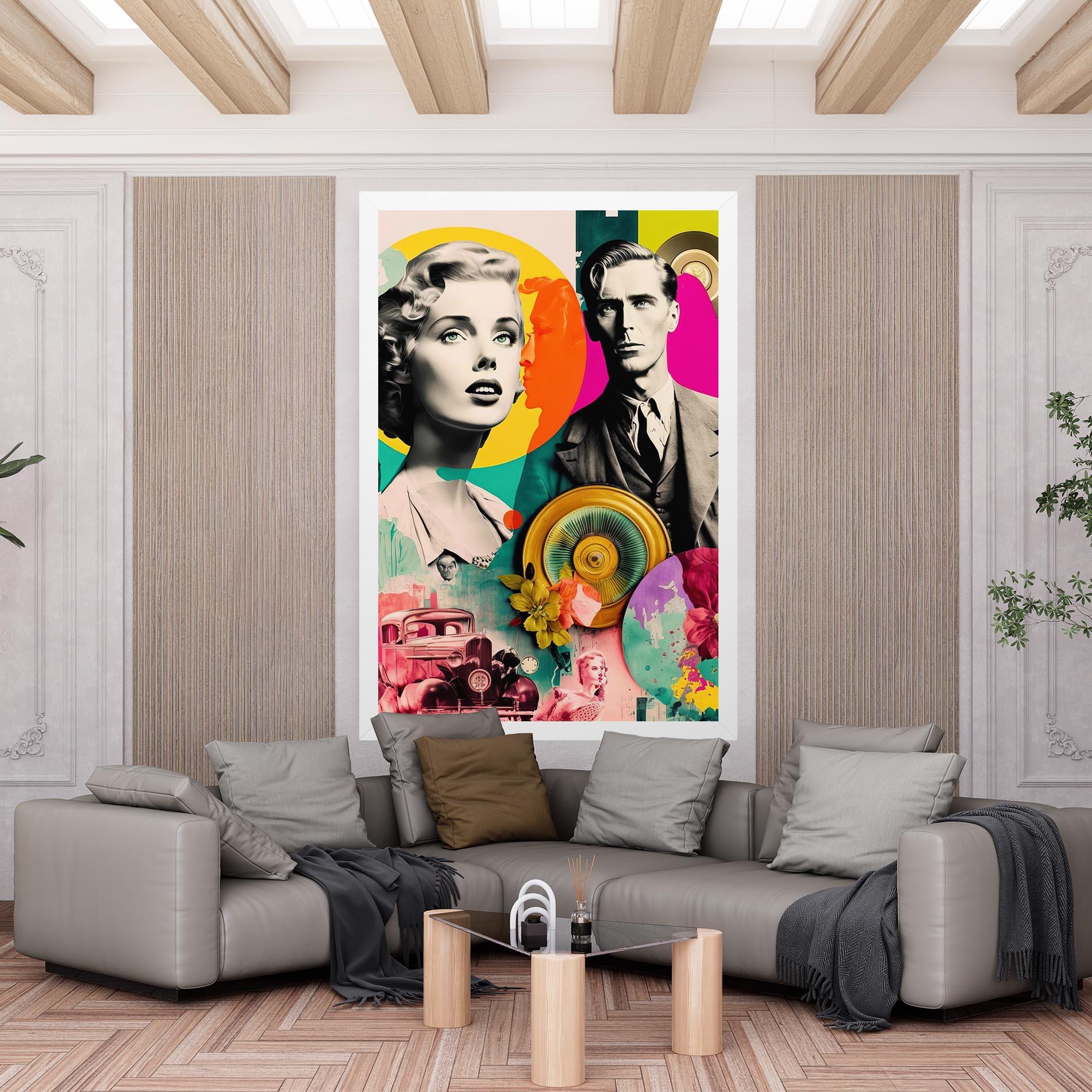 Vászonkép 60s Retro Collage mockup 6