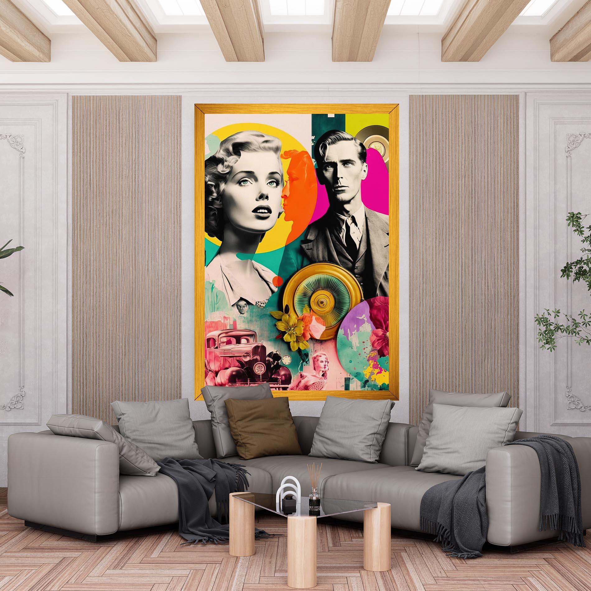Vászonkép 60s Retro Collage mockup 6
