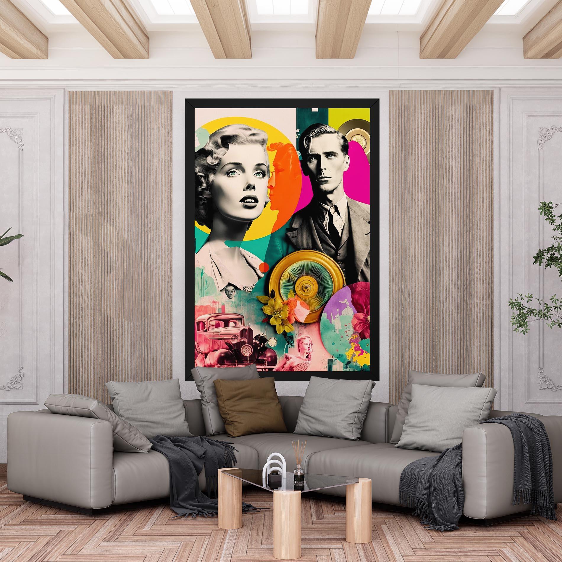 Vászonkép 60s Retro Collage mockup 6