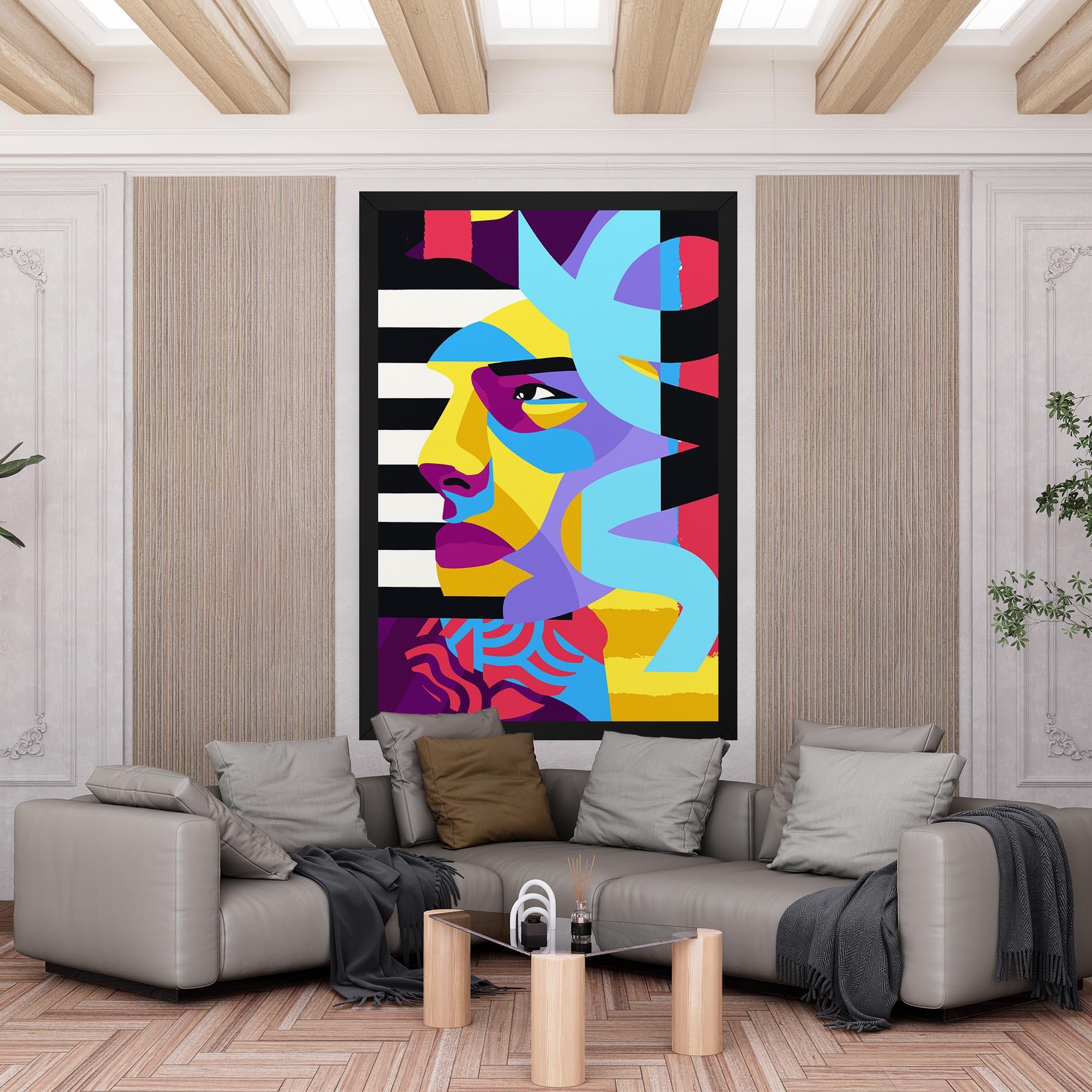 Vászonkép Abstract Male Face mockup 6