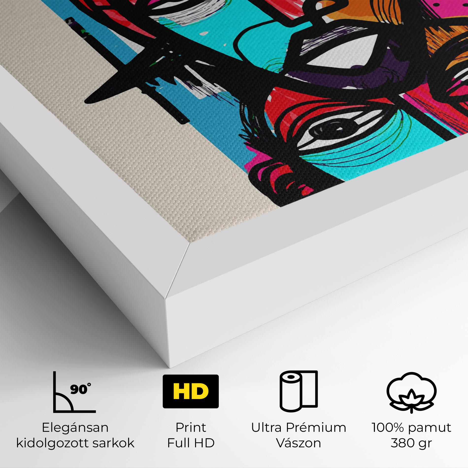 Vászonkép Blue Orange Faces mockup 4