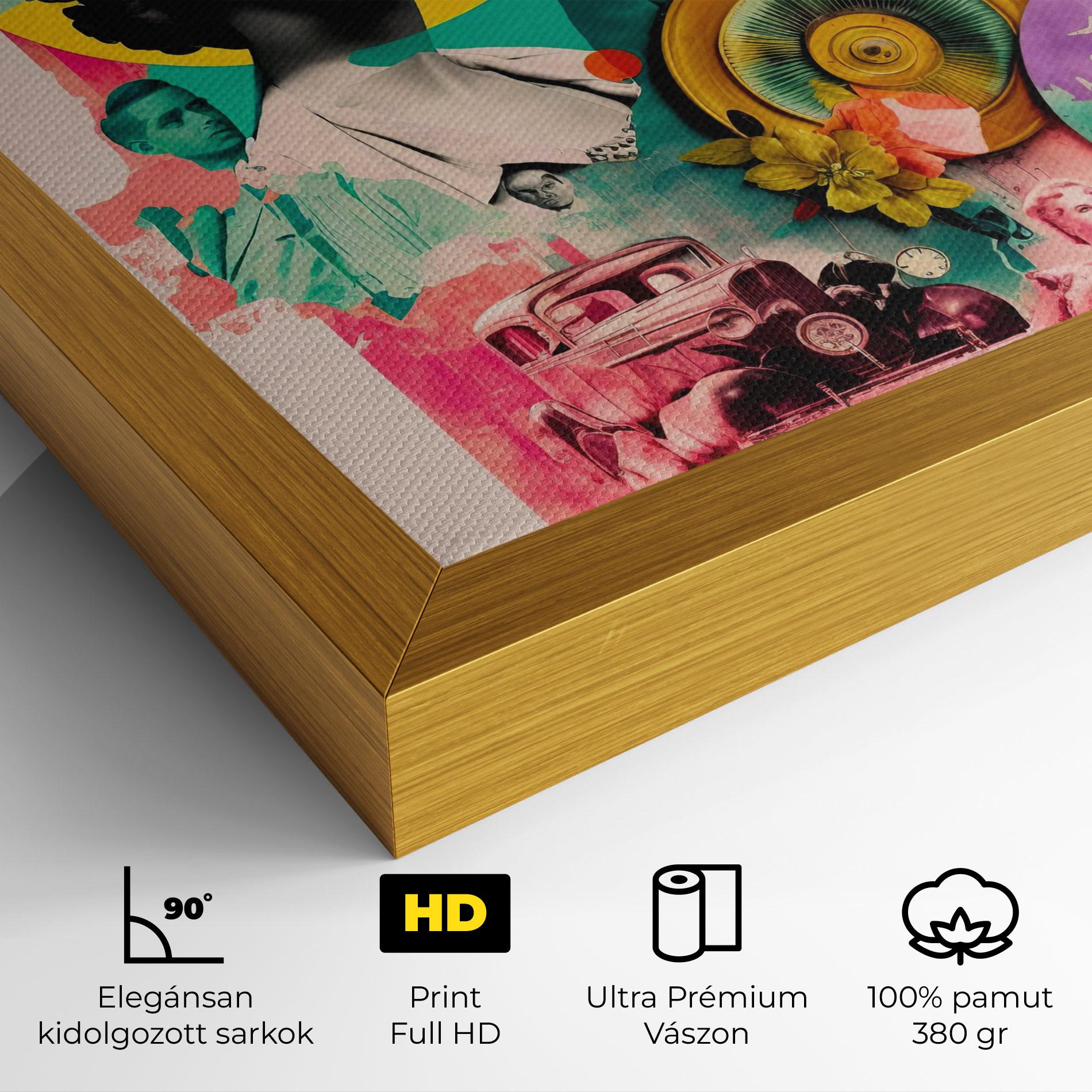 Vászonkép 60s Retro Collage mockup 4