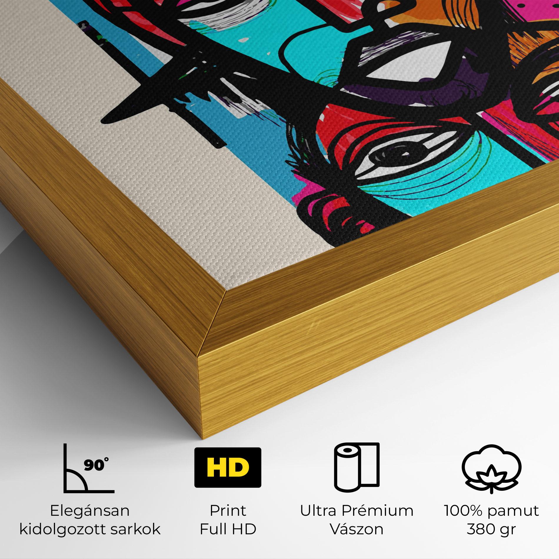 Vászonkép Blue Orange Faces mockup 4