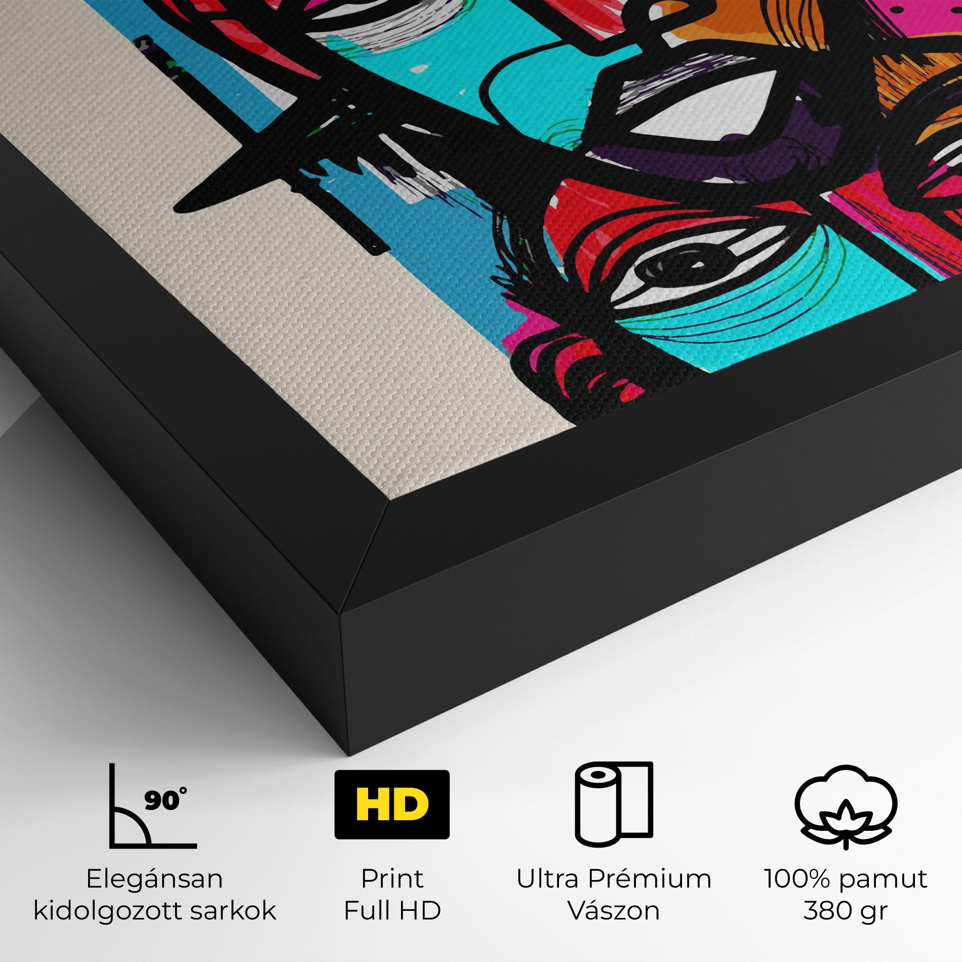 Vászonkép Blue Orange Faces mockup 4