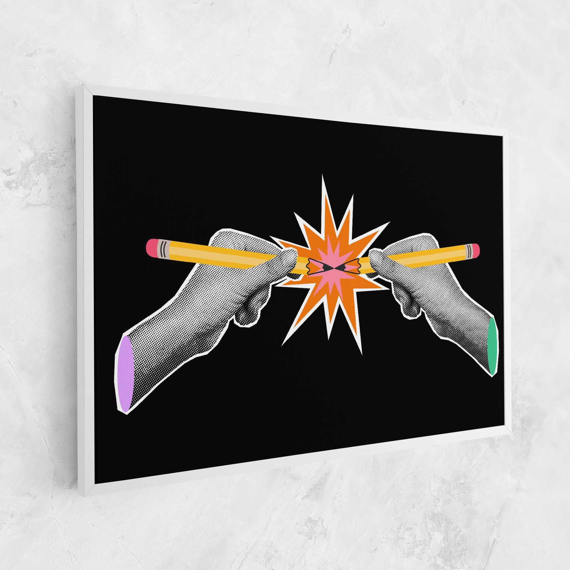 Vászonkép Pencil Hand mockup 1