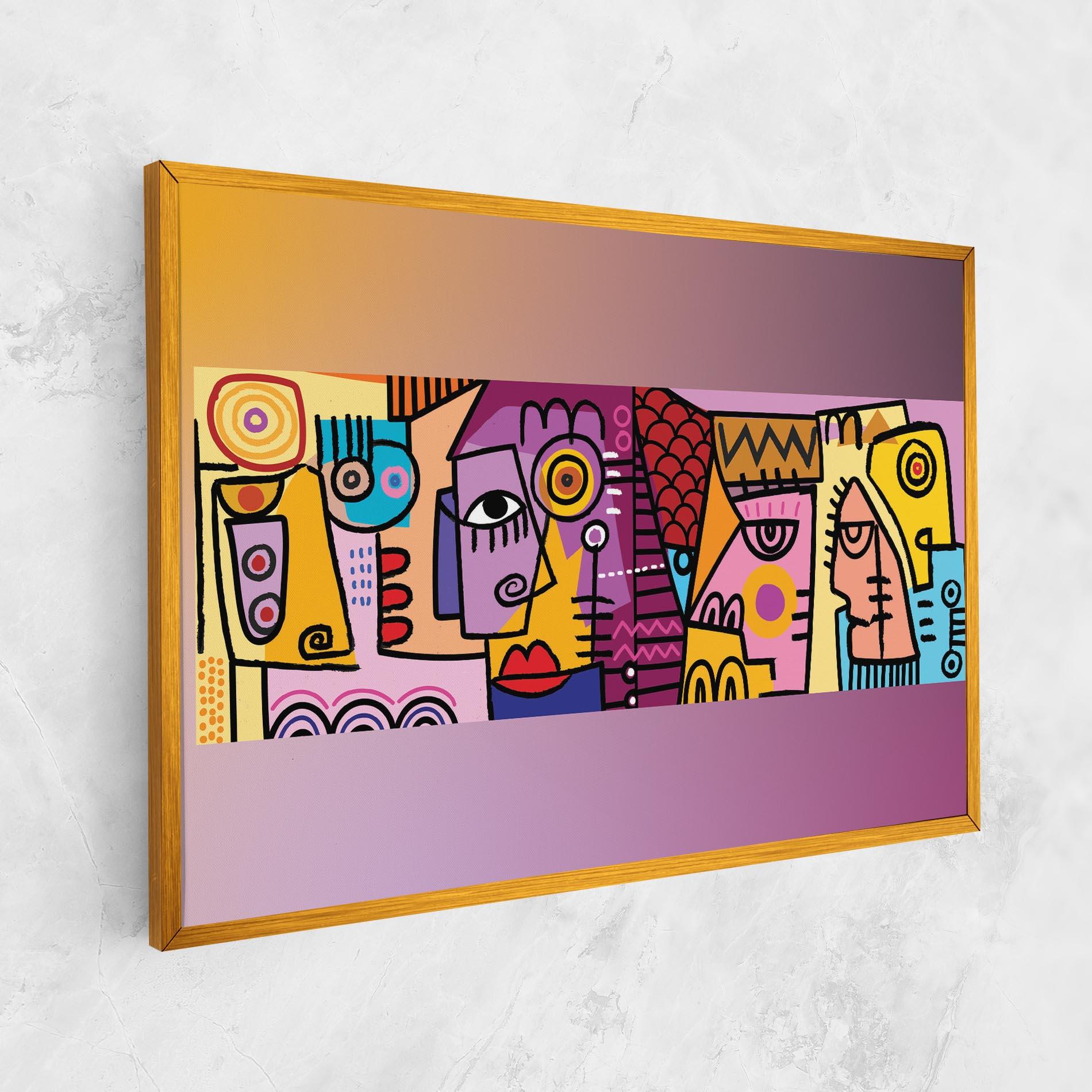 Vászonkép Face Group Purple mockup 1