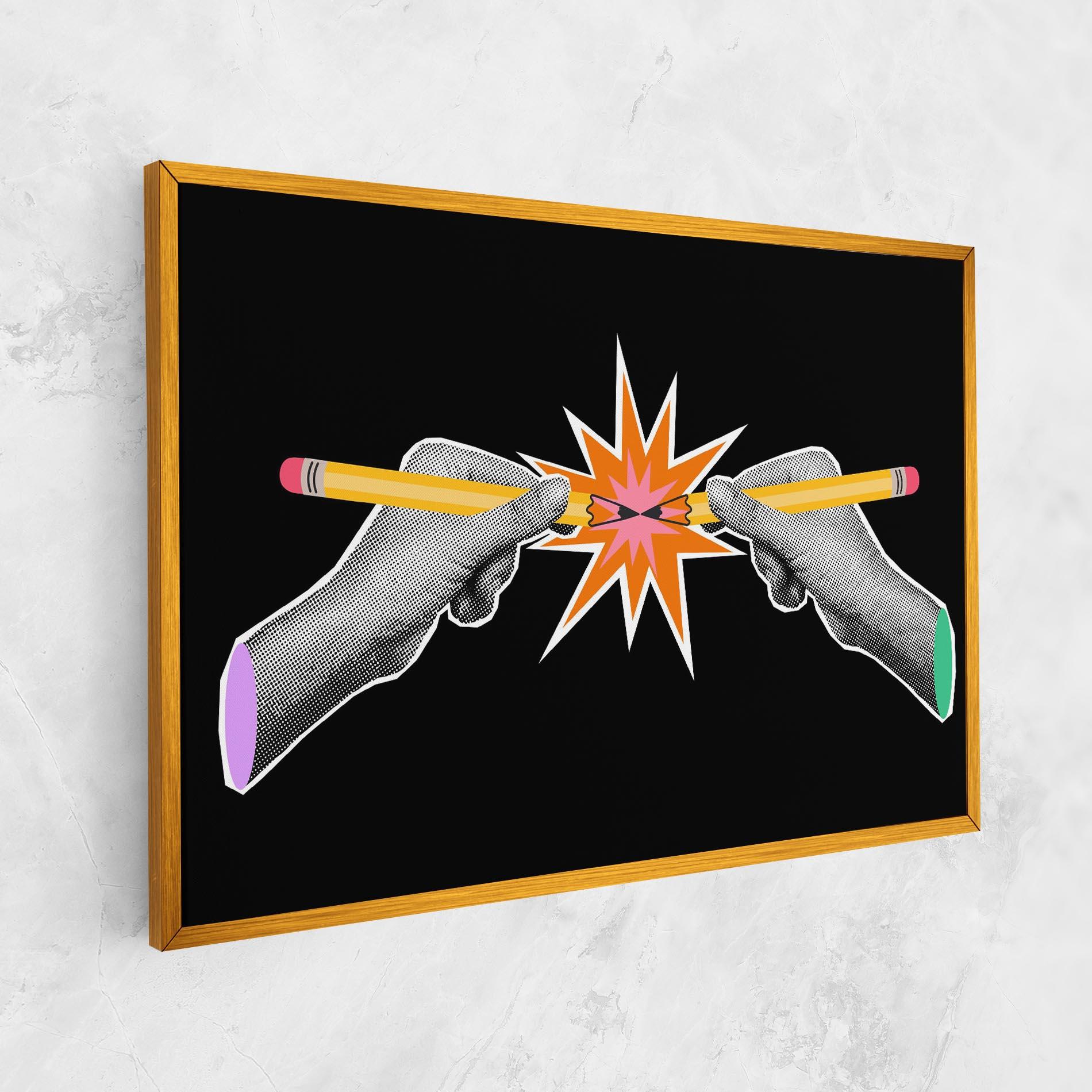 Vászonkép Pencil Hand mockup 1