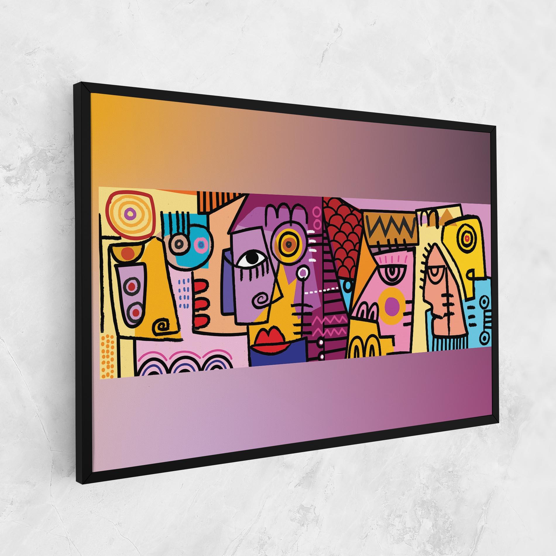 Vászonkép Face Group Purple mockup 1