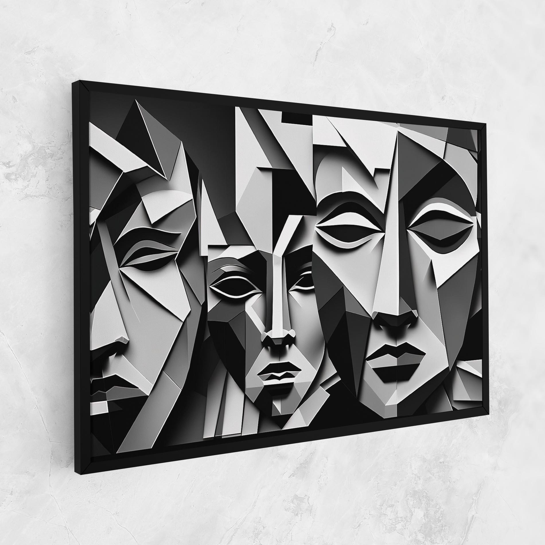 Vászonkép Grey Faces Collage mockup 1