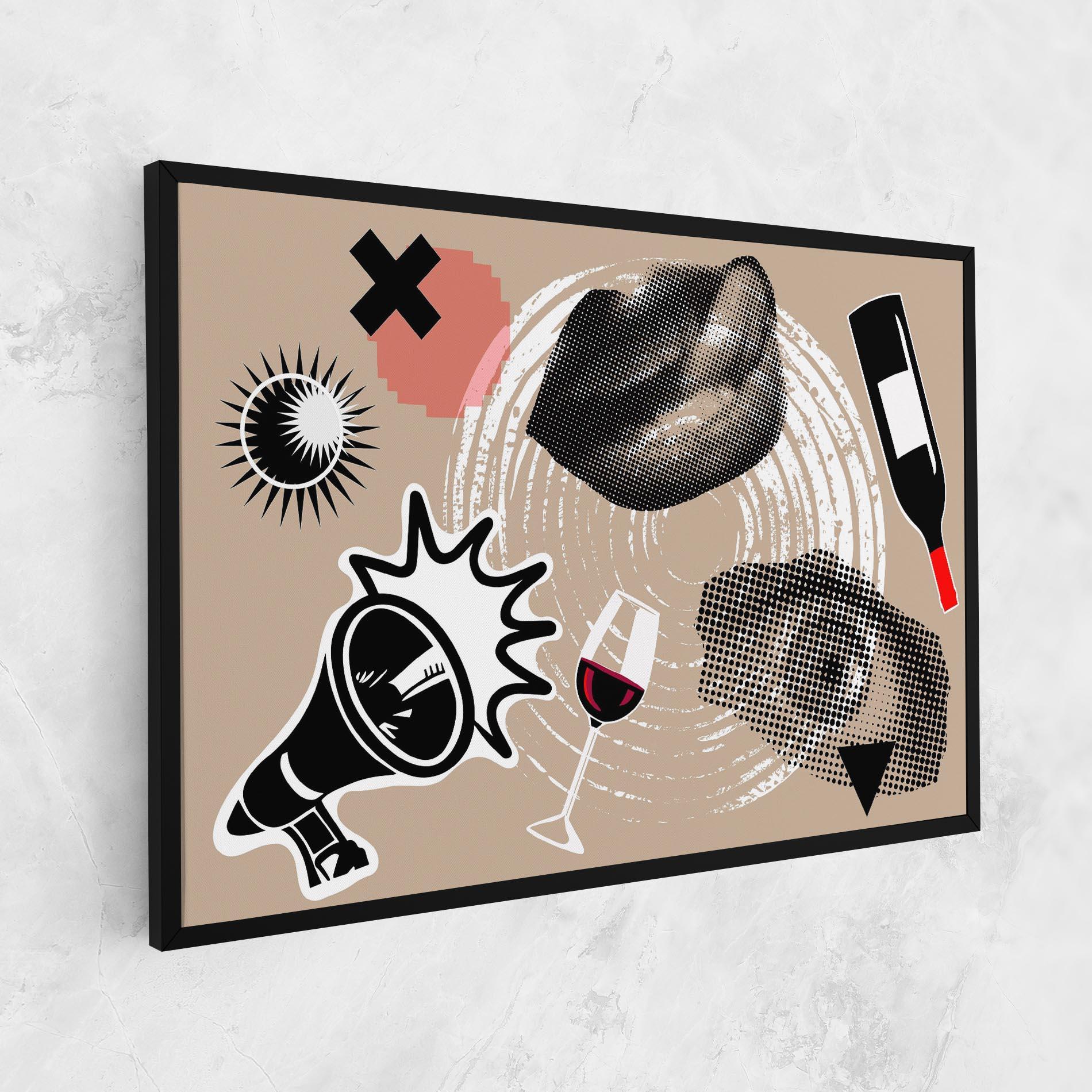 Vászonkép Lips Mouth Collage mockup 1