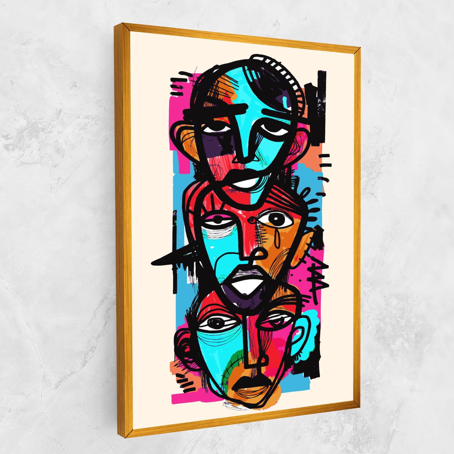 Vászonkép Blue Orange Faces mockup 1