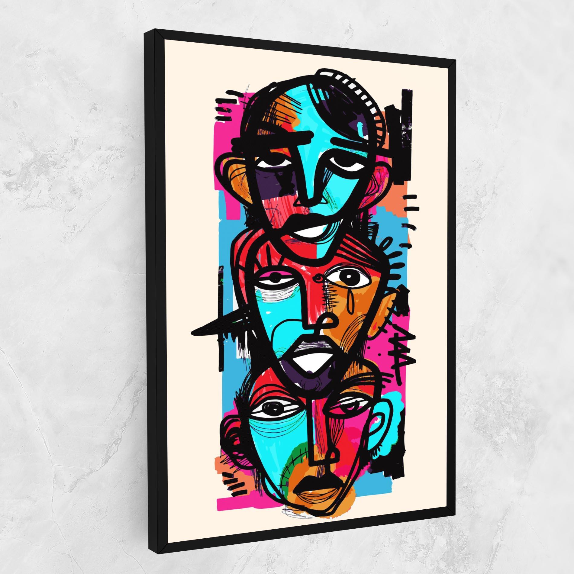 Vászonkép Blue Orange Faces mockup 1