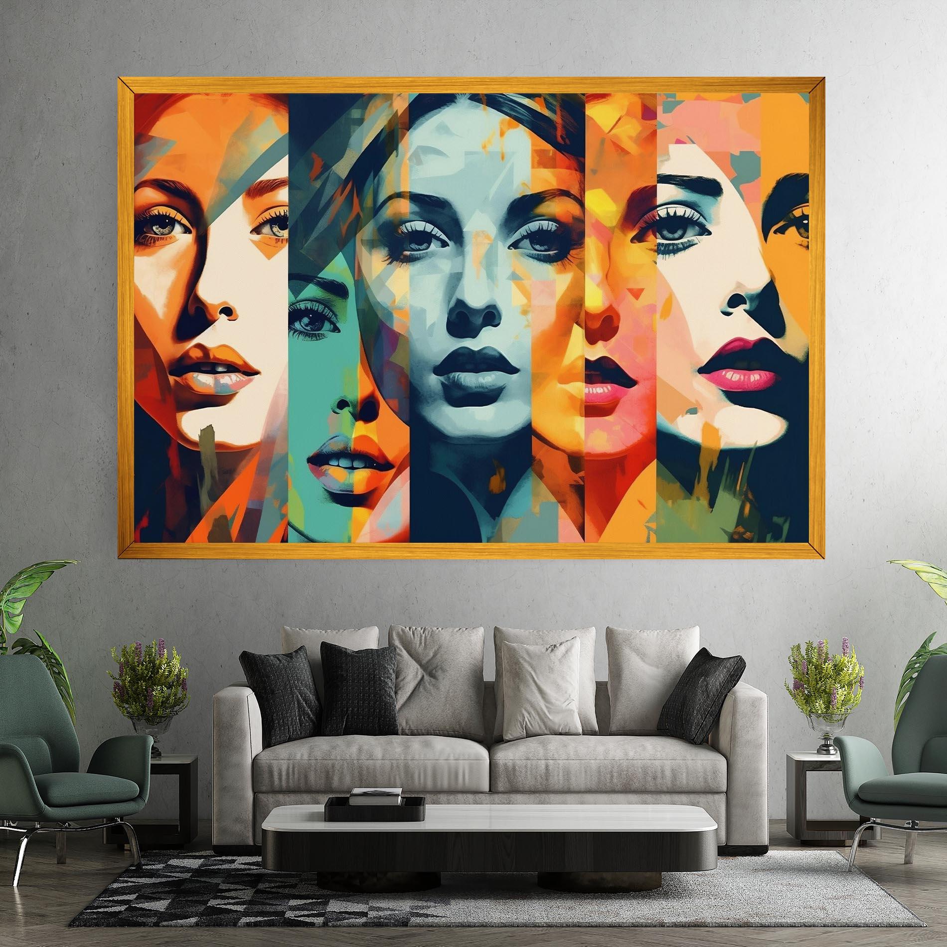 Vászonkép Abstract Face Collage mockup 7