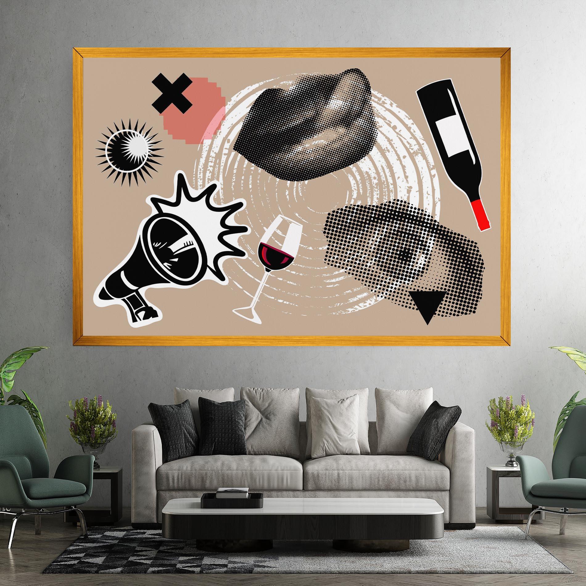 Vászonkép Lips Mouth Collage mockup 7