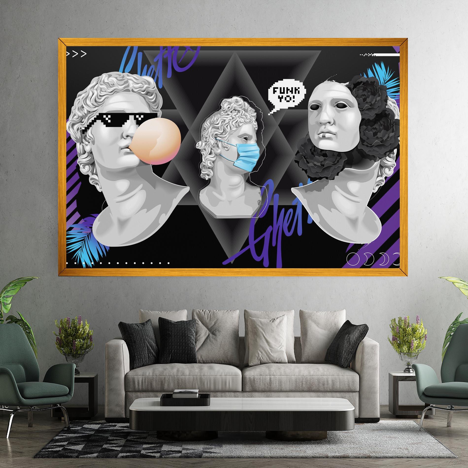 Vászonkép Statue Mask mockup 7