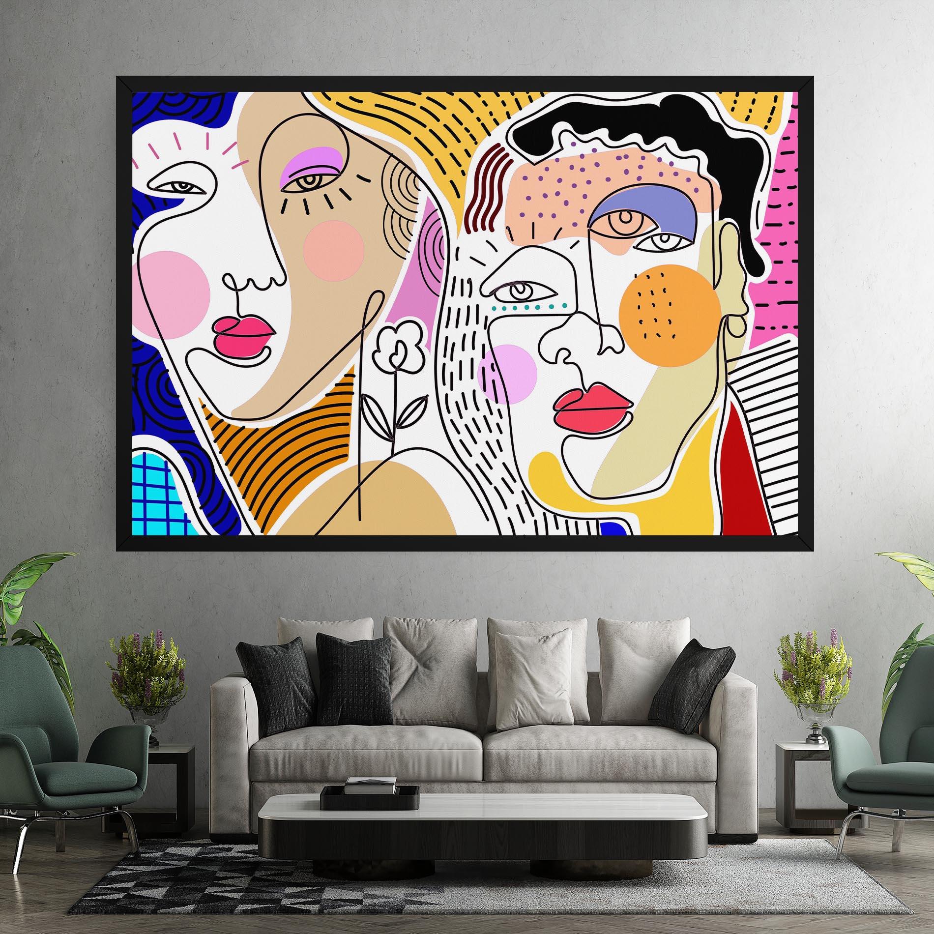 Vászonkép Abstract Eye Face mockup 7