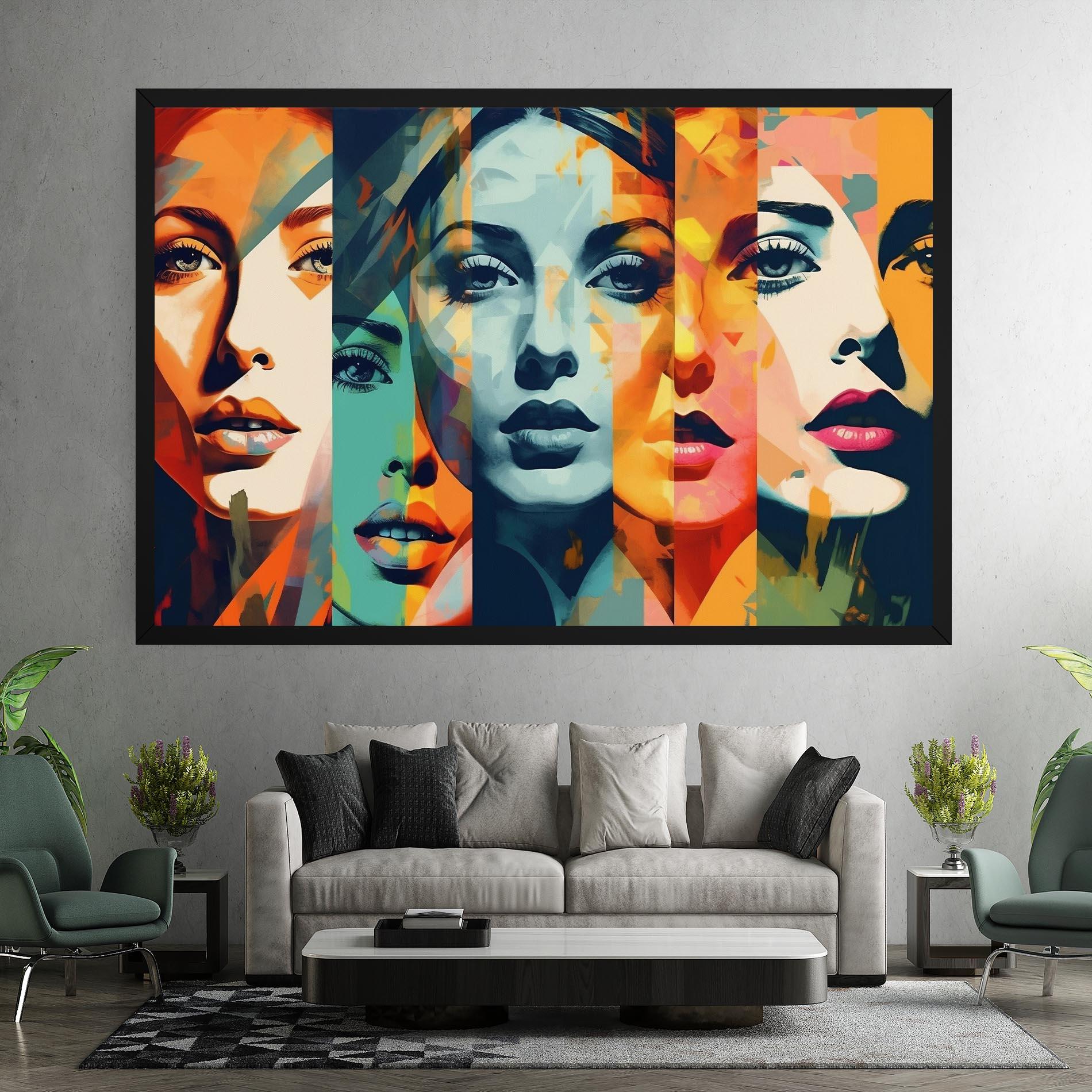 Vászonkép Abstract Face Collage mockup 7