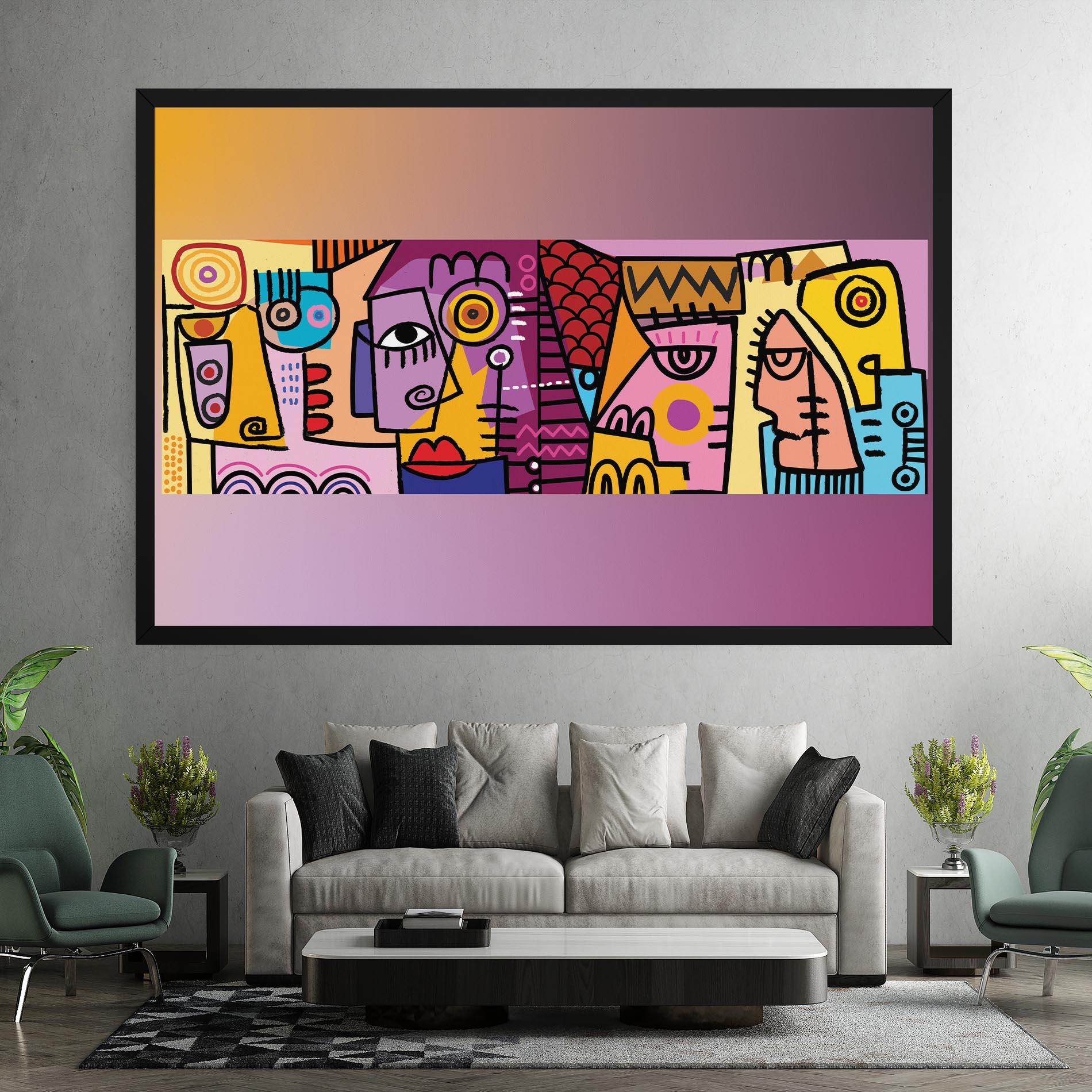 Vászonkép Face Group Purple mockup 7