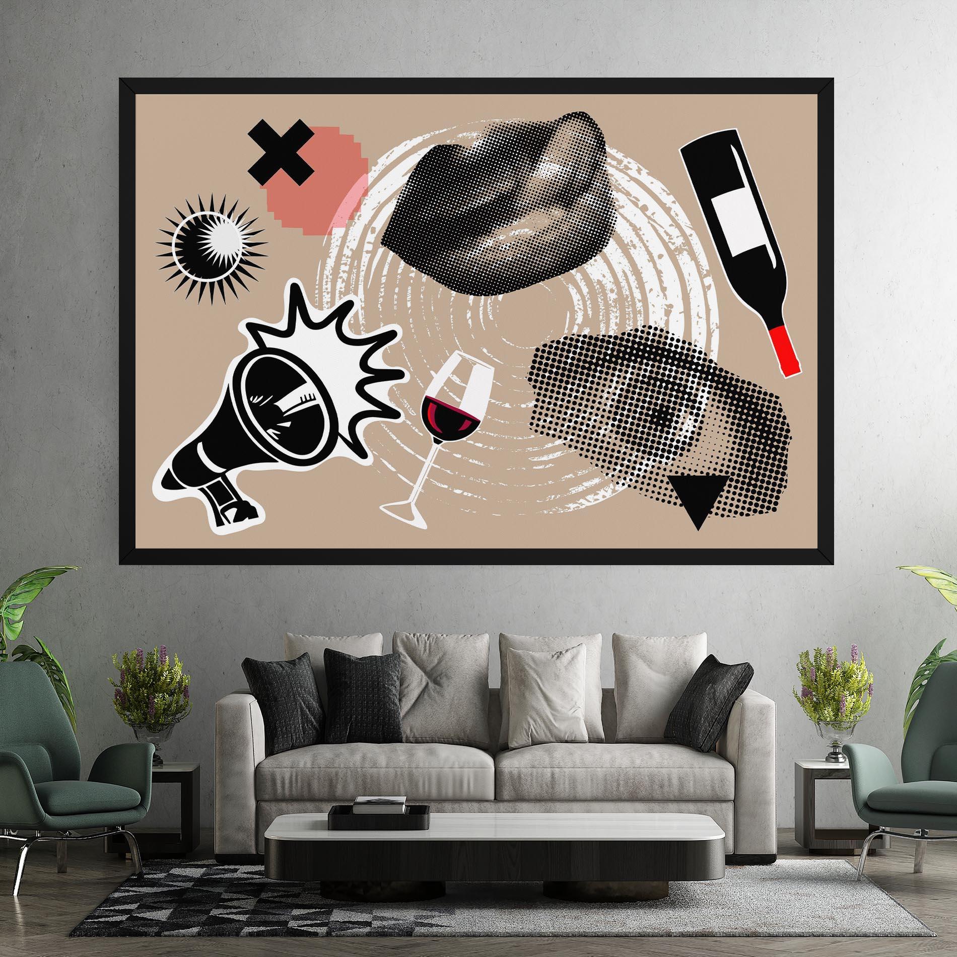 Vászonkép Lips Mouth Collage mockup 7