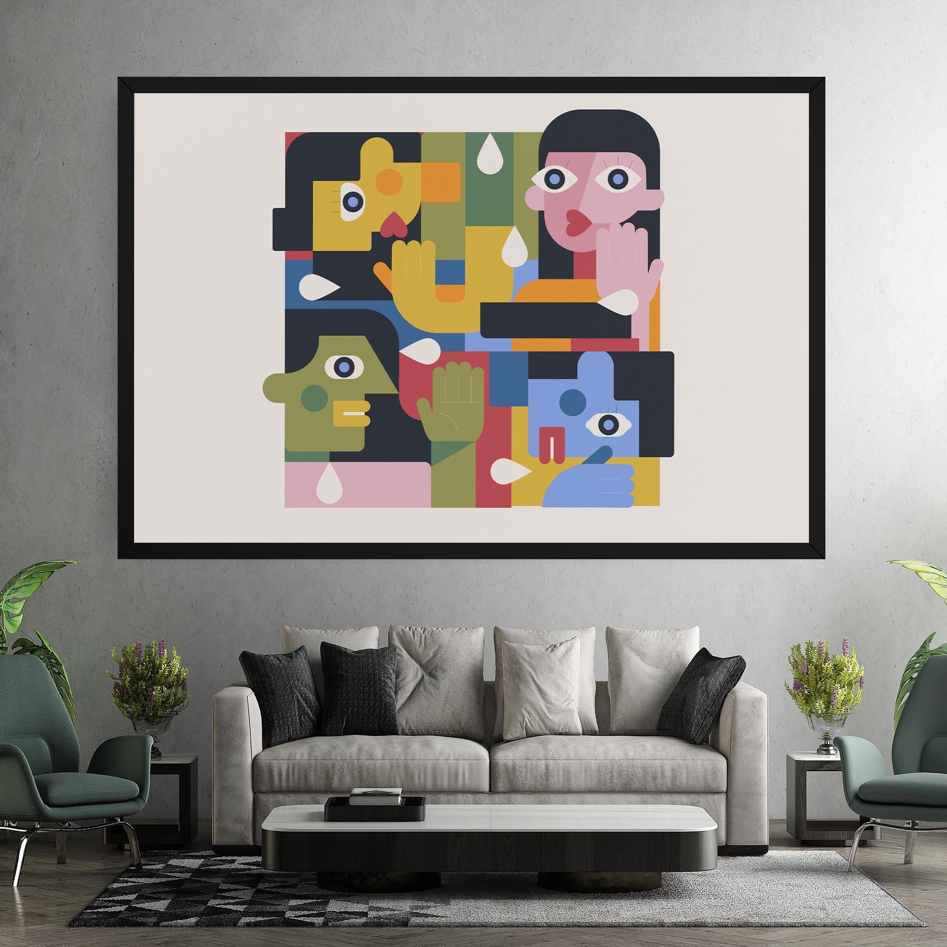 Vászonkép Minimal People Collage mockup 7