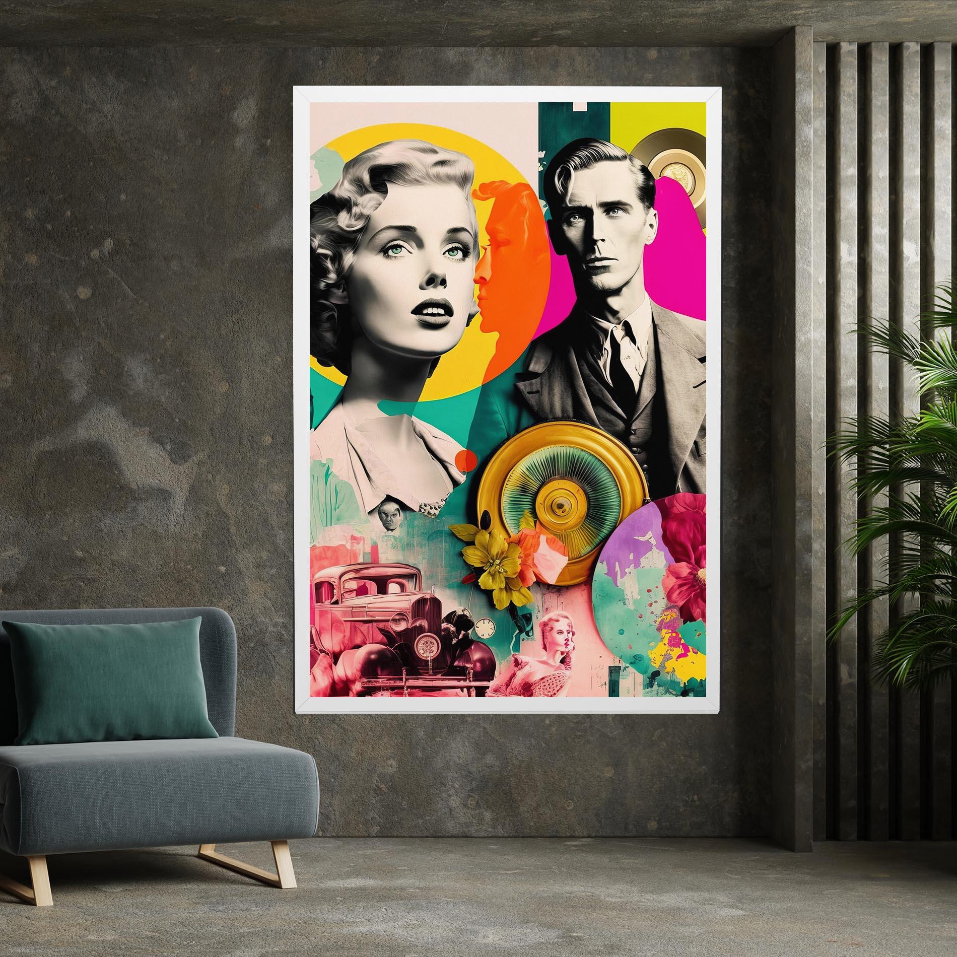 Vászonkép 60s Retro Collage mockup 7