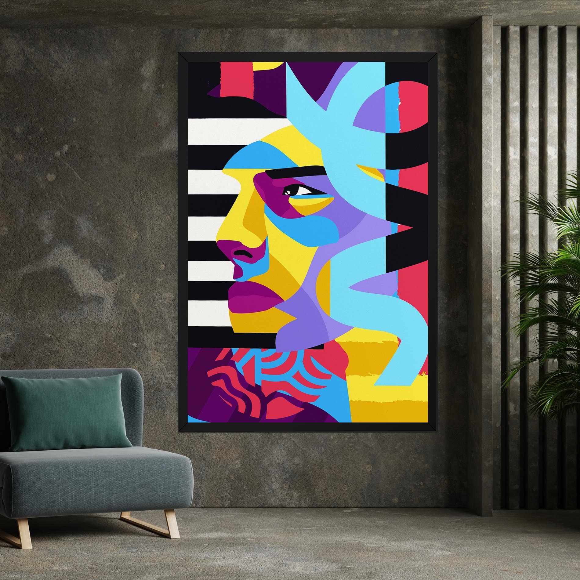 Abstract Male Face mockup 7