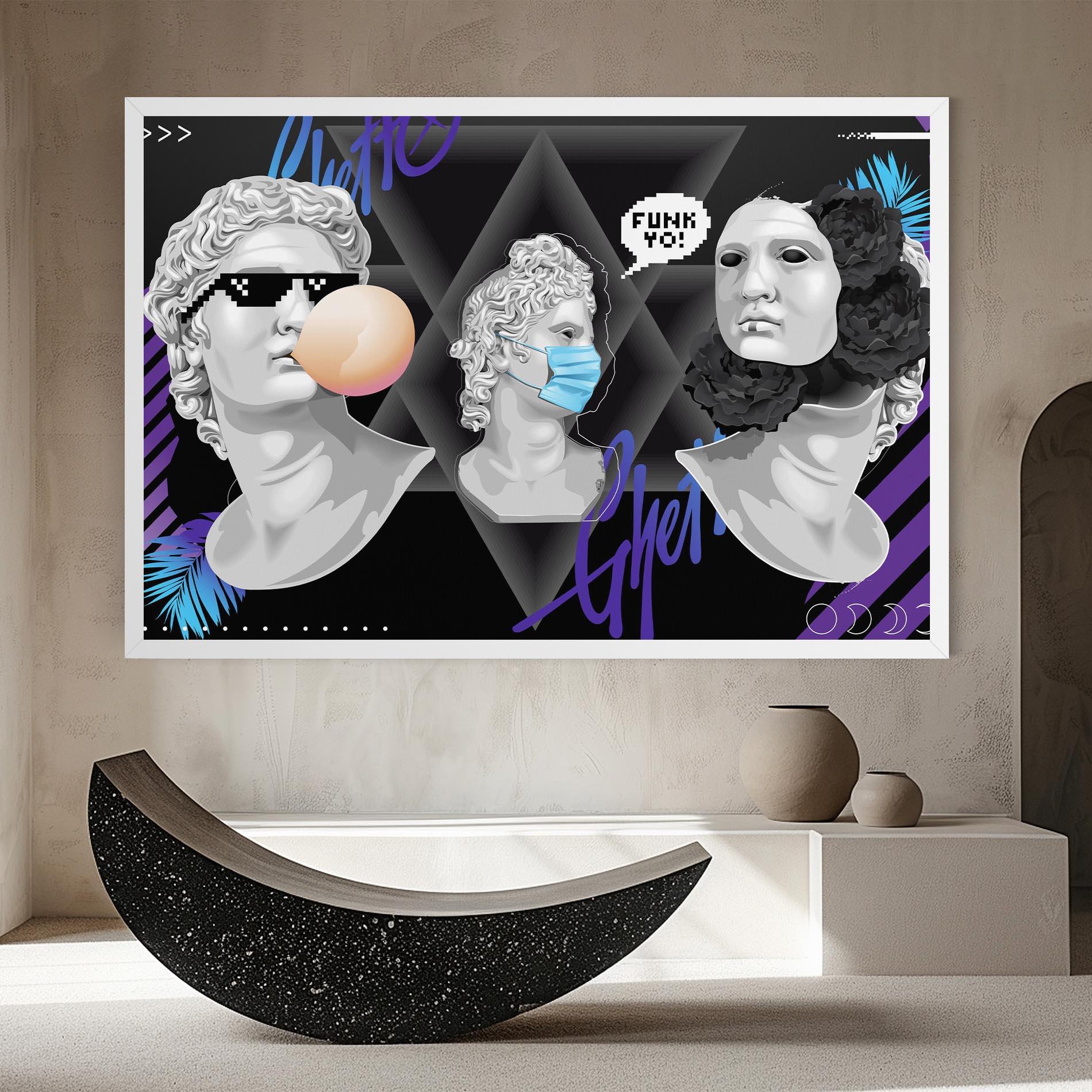 Vászonkép Statue Mask mockup 8