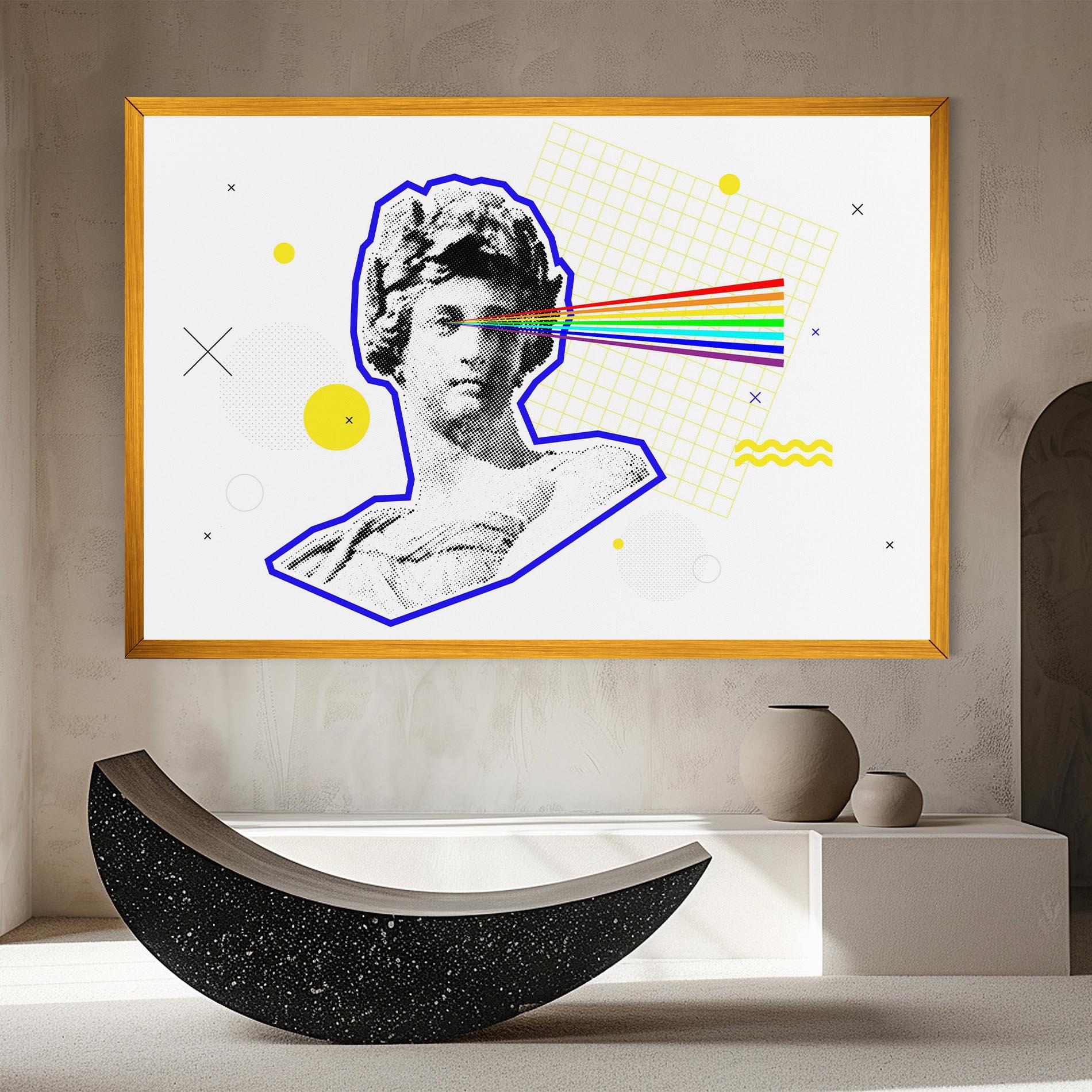 Vászonkép Rainbow Statue mockup 8