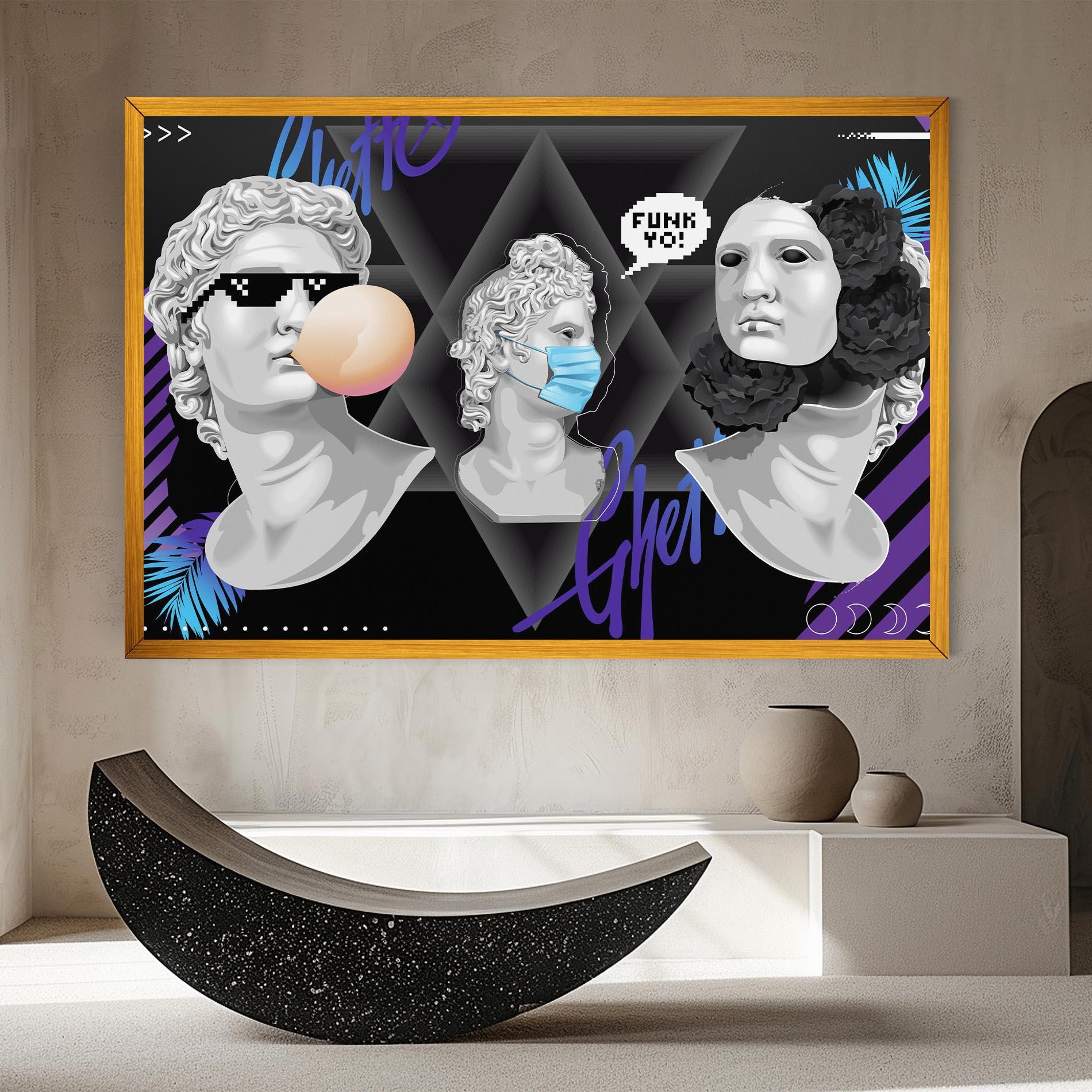 Vászonkép Statue Mask mockup 8