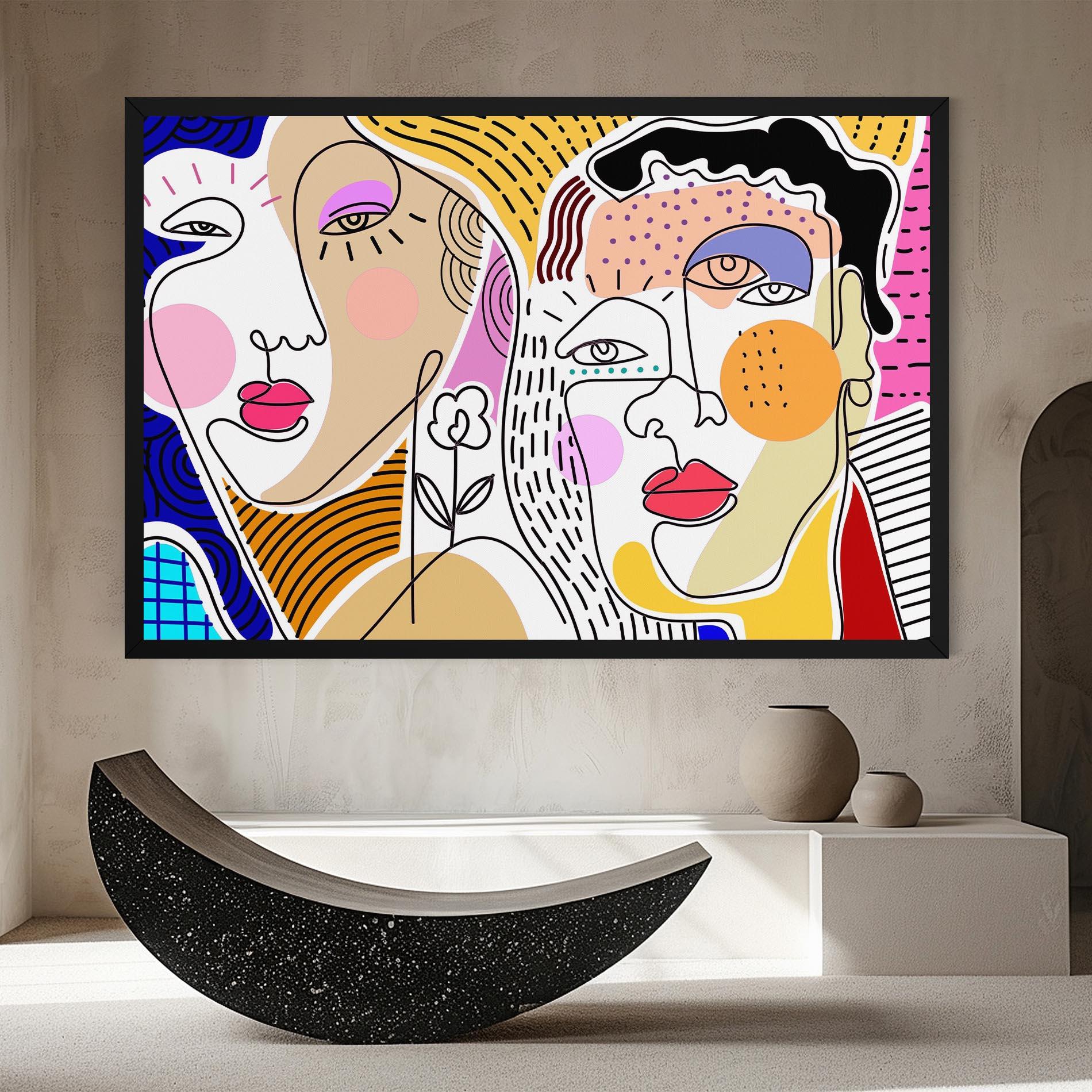 Vászonkép Abstract Eye Face mockup 8