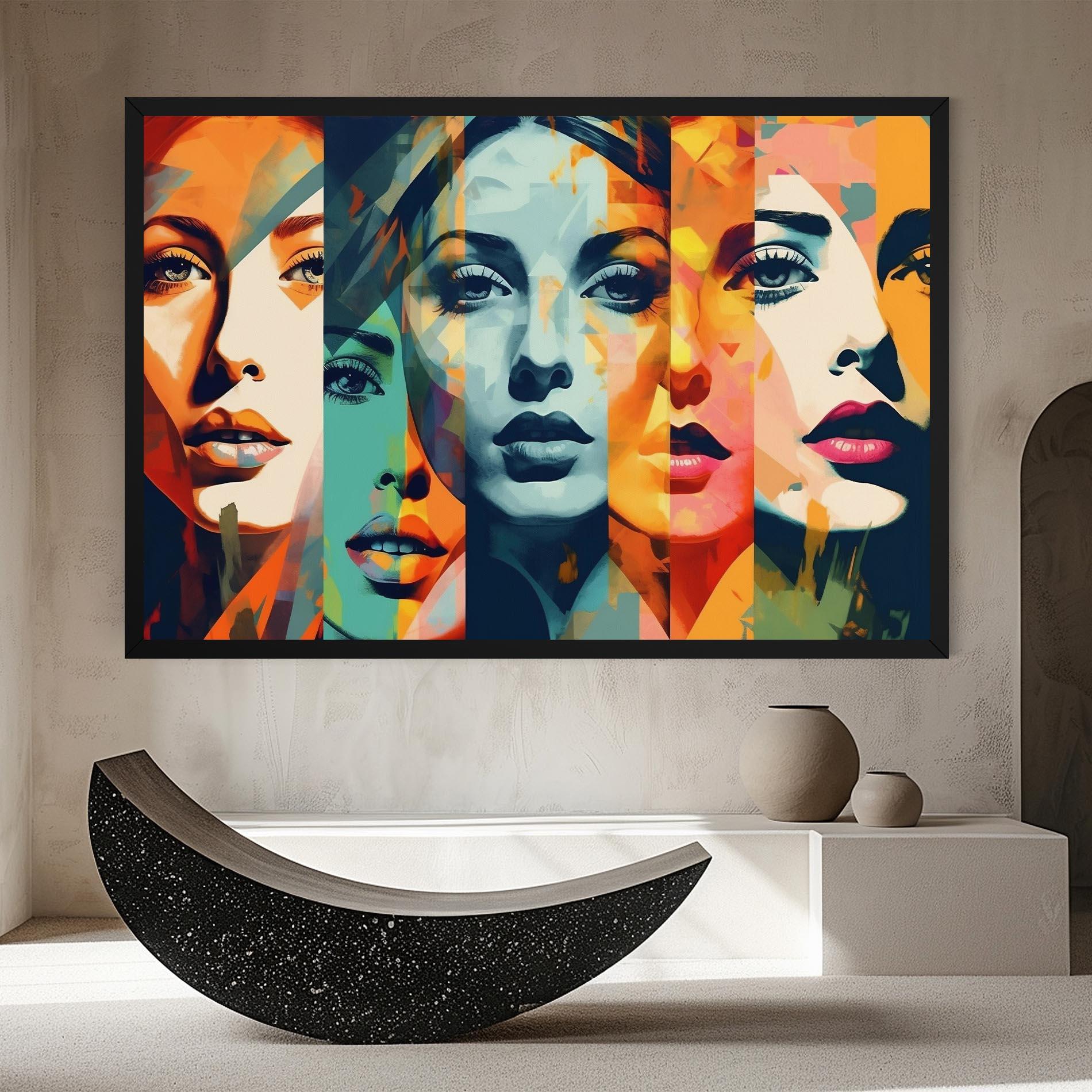 Vászonkép Abstract Face Collage mockup 8