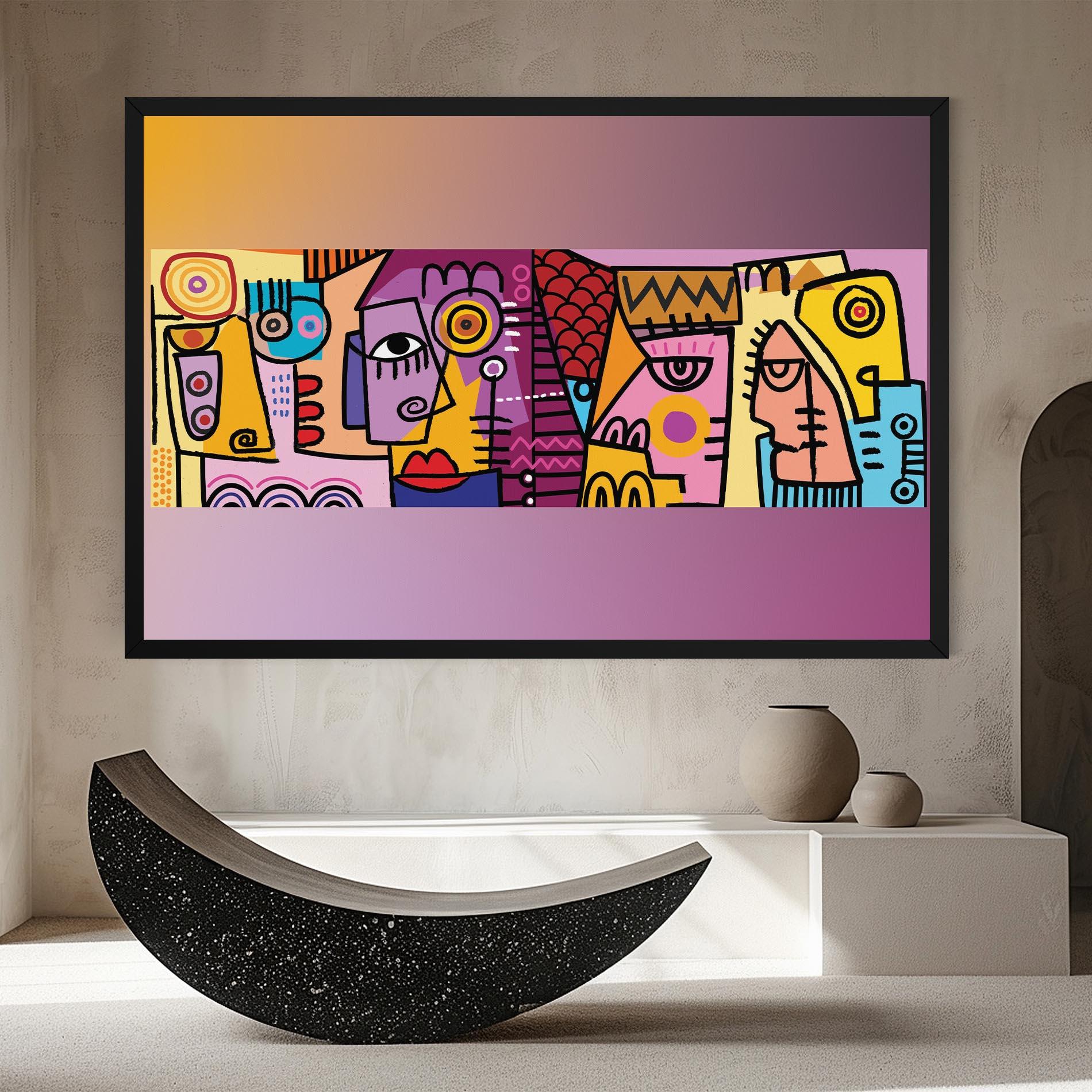 Vászonkép Face Group Purple mockup 8