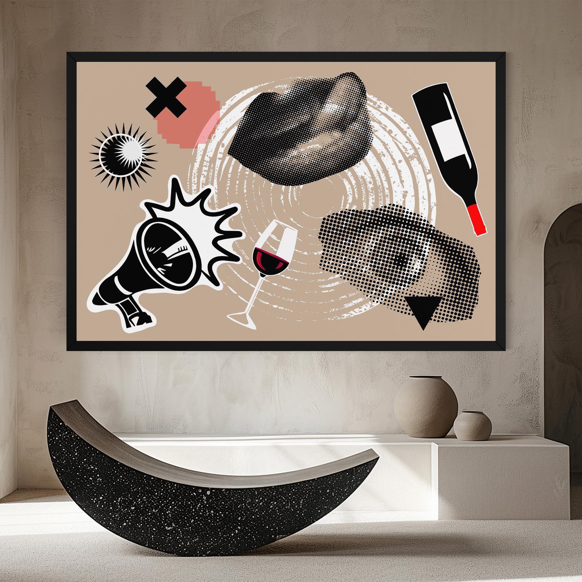 Vászonkép Lips Mouth Collage mockup 8