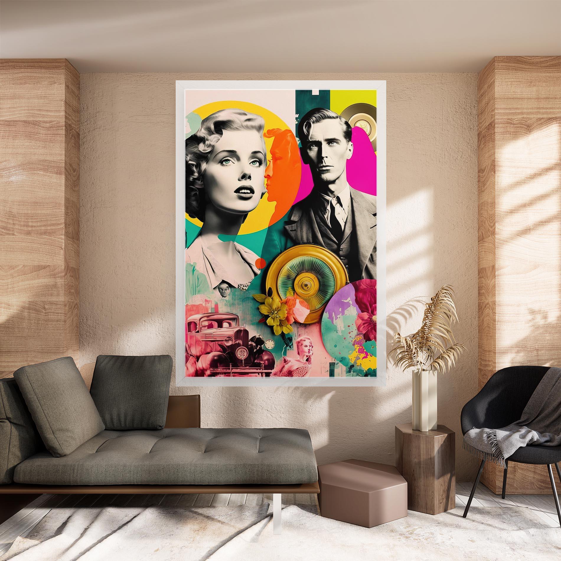 Vászonkép 60s Retro Collage mockup 8