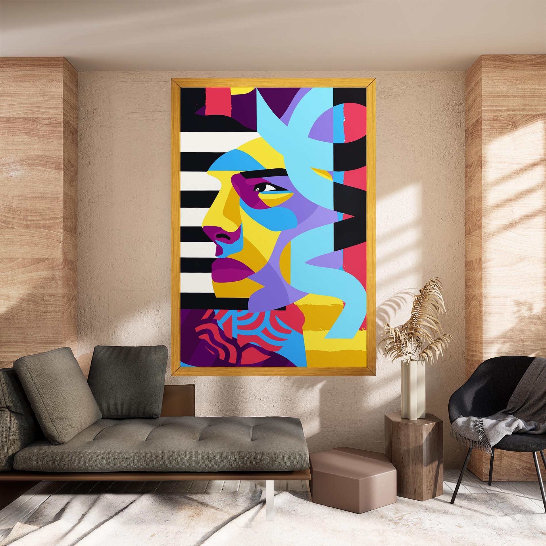 Vászonkép Abstract Male Face mockup 8