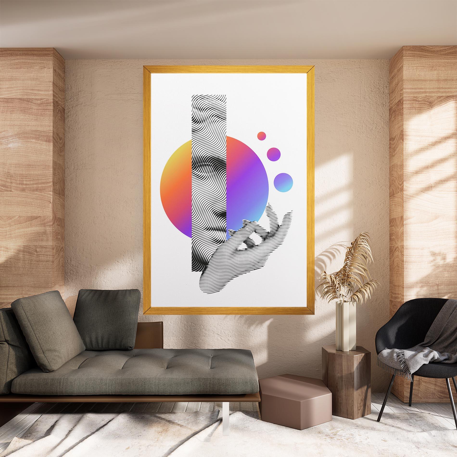 Vászonkép Orange Light Statue mockup 8