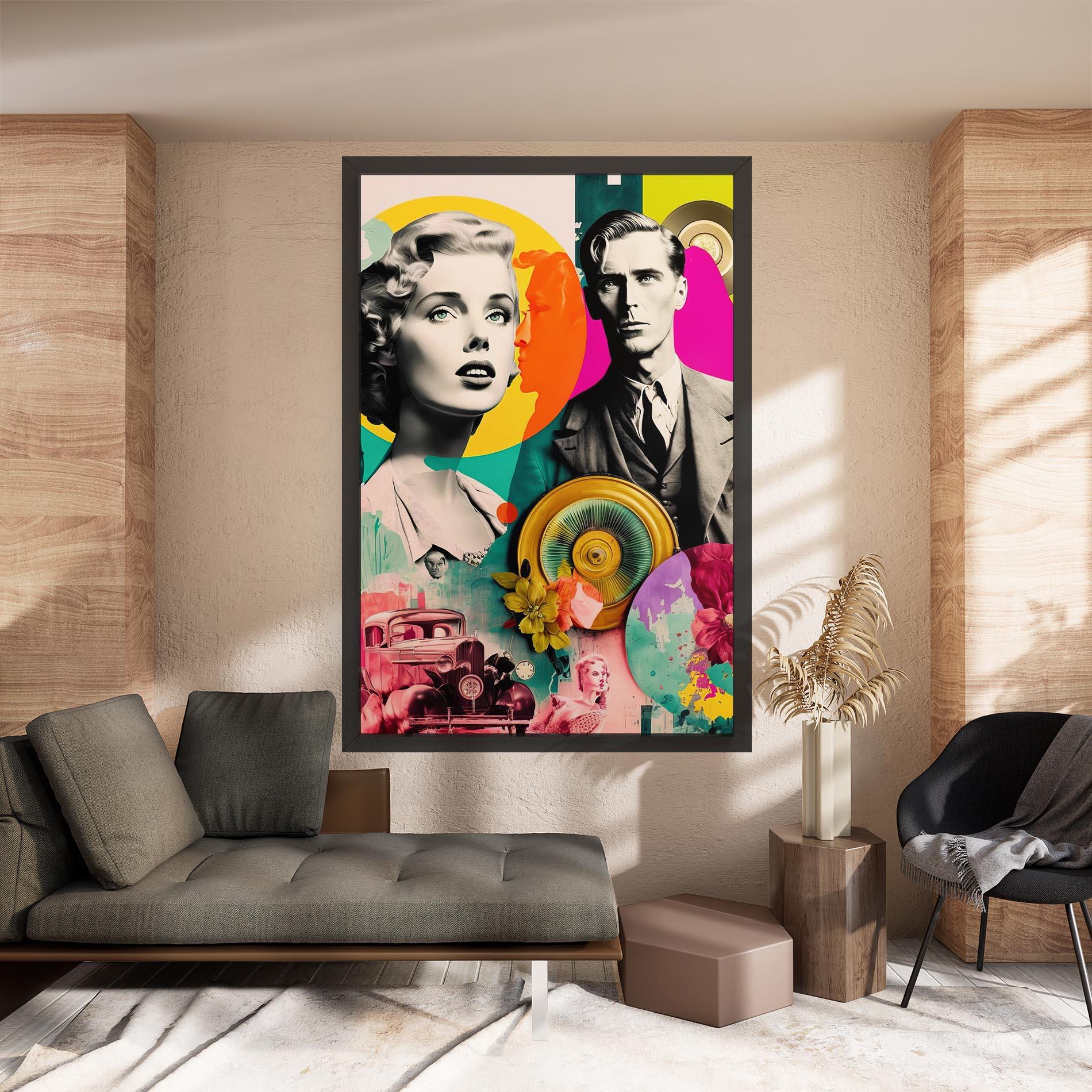 Vászonkép 60s Retro Collage mockup 8