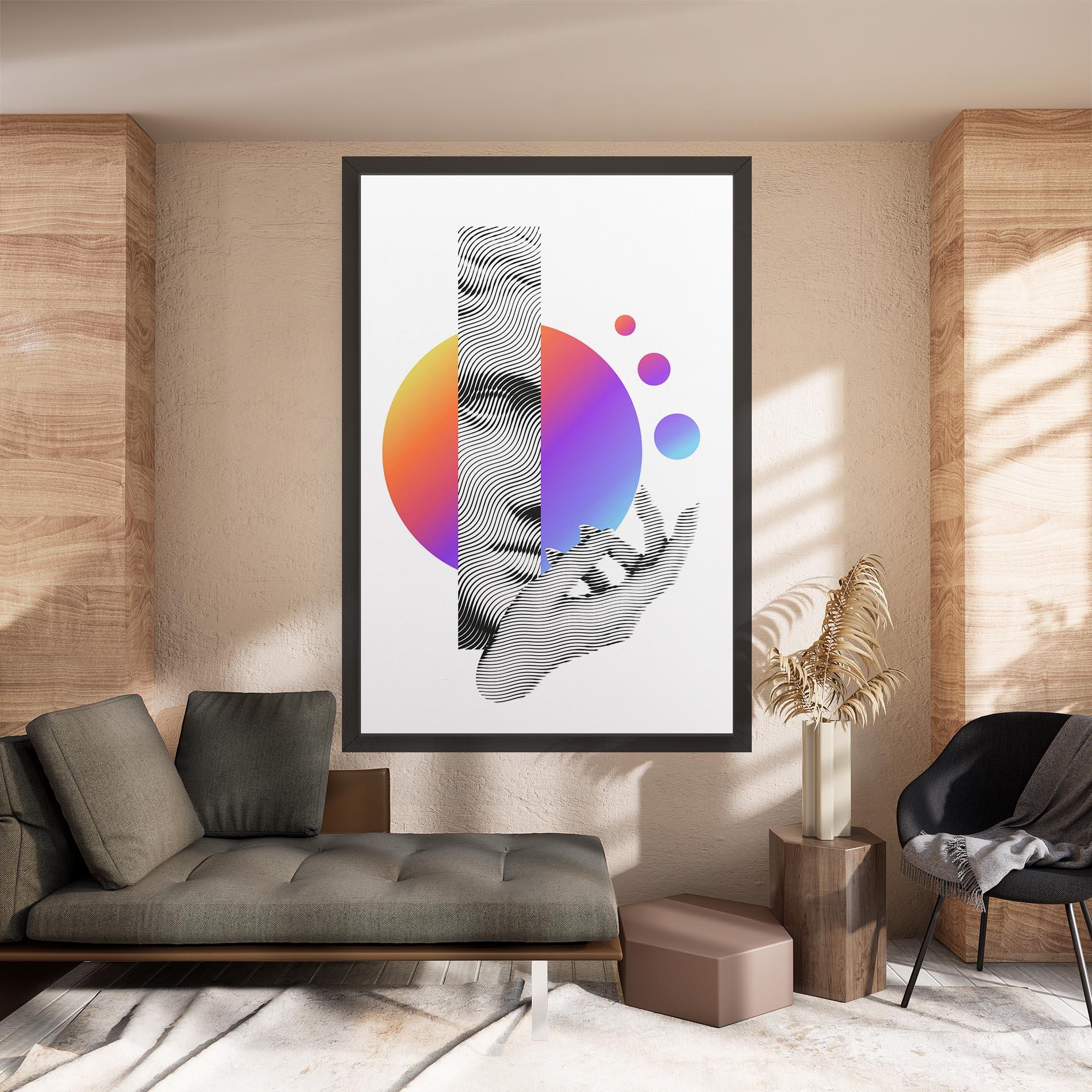 Vászonkép Orange Light Statue mockup 8