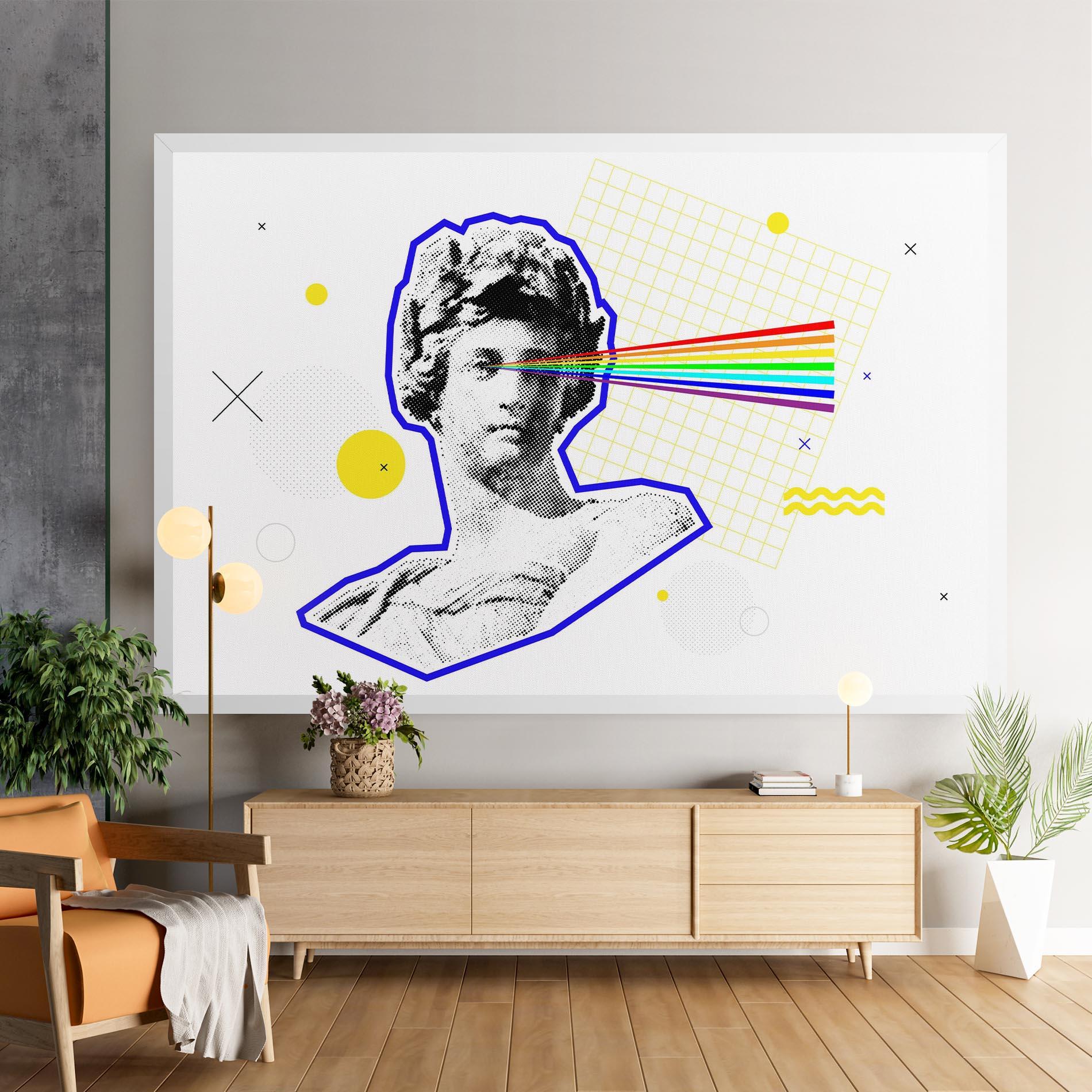Vászonkép Rainbow Statue mockup 9