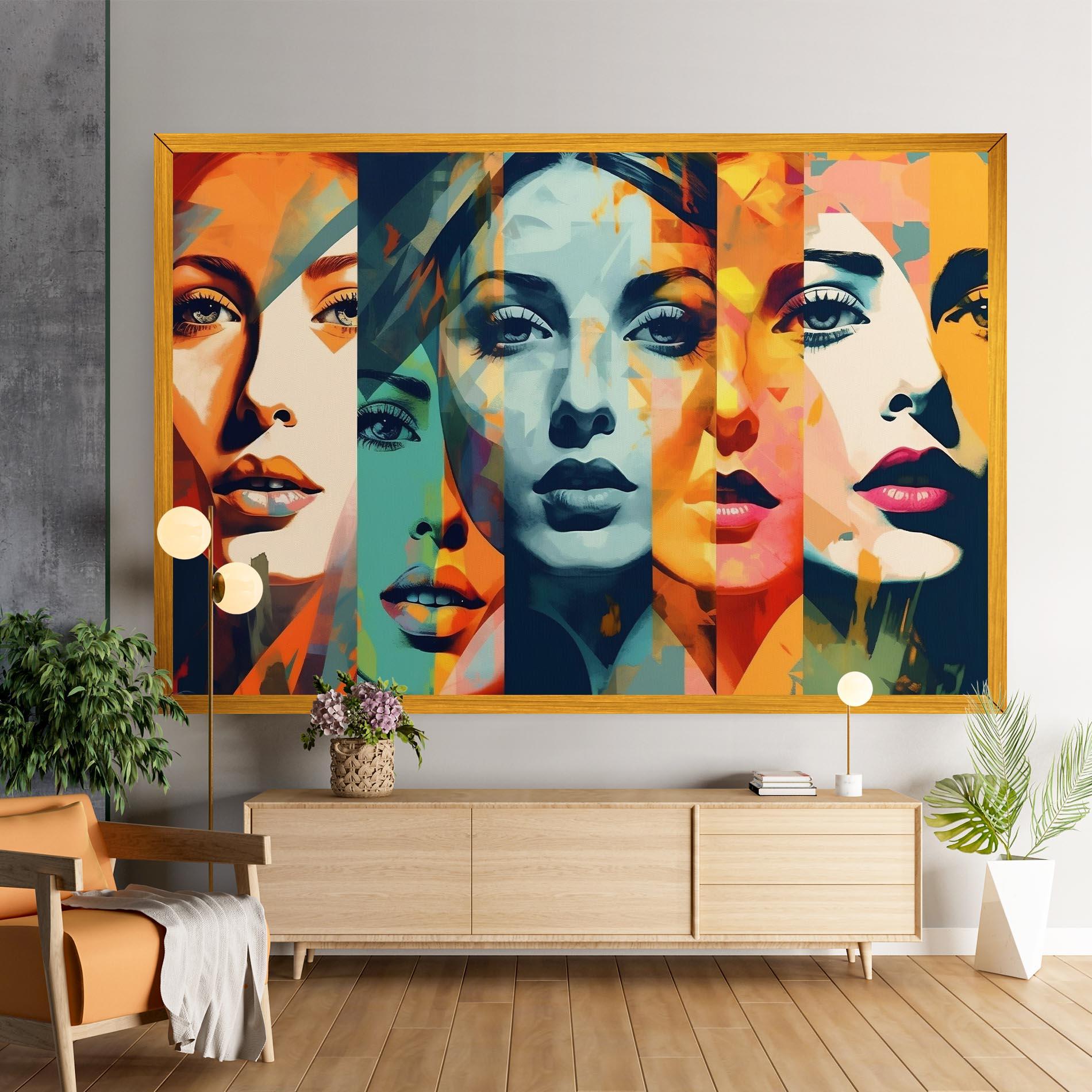 Vászonkép Abstract Face Collage mockup 9