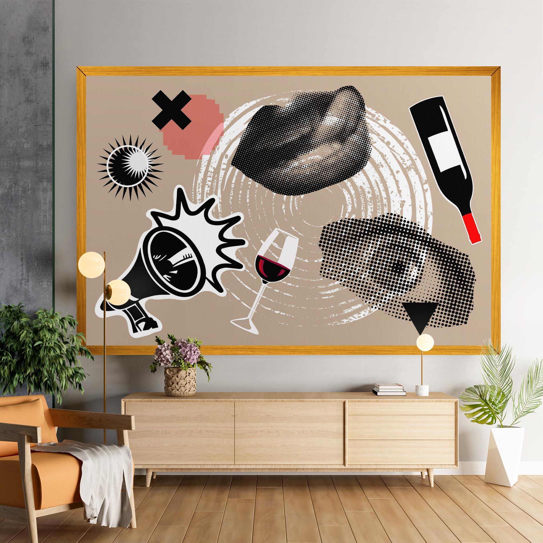 Vászonkép Lips Mouth Collage mockup 9